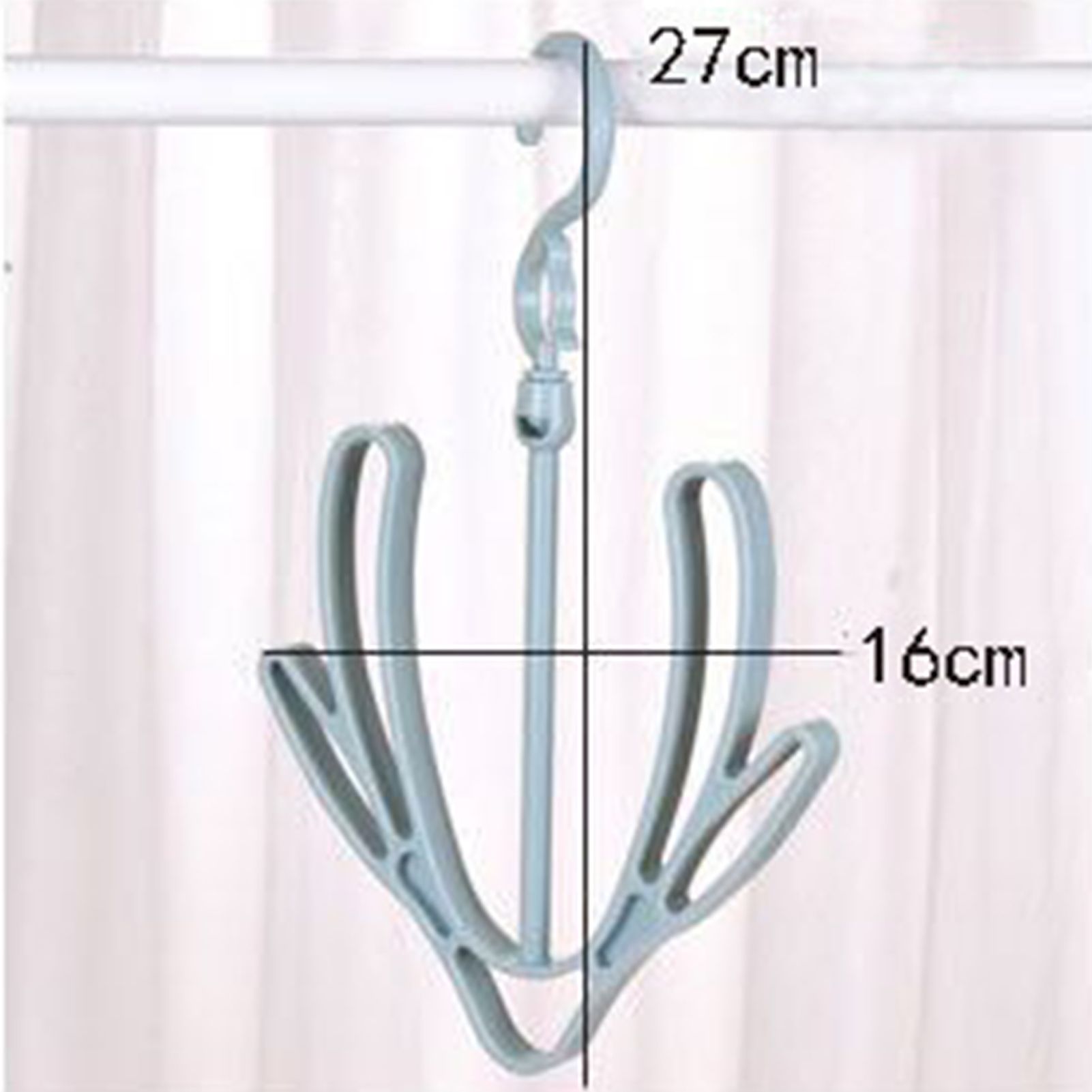 Shoes Drying Rack PP 360° Rotatable Windproof Connectable Shoes Storage Hanger for Scarves HatsBlue