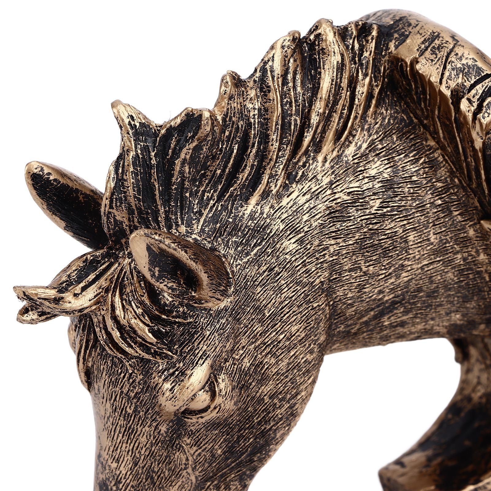 Antique Gold Horse Head Wall Hanger Resin Animal Horse Head Clothes Coat Hook for Living Room Bathroom Kitchen Decoration