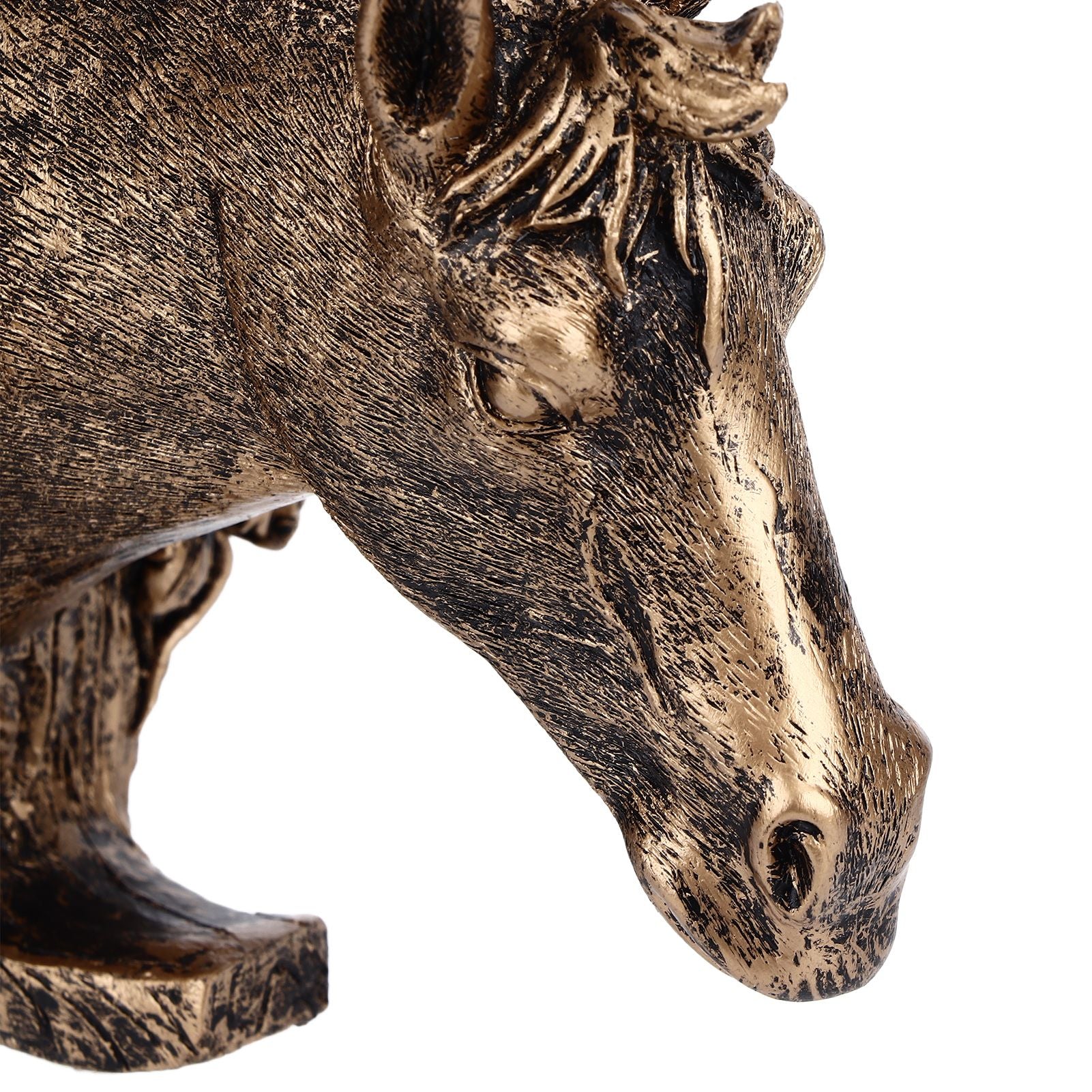 Antique Gold Horse Head Wall Hanger Resin Animal Horse Head Clothes Coat Hook for Living Room Bathroom Kitchen Decoration