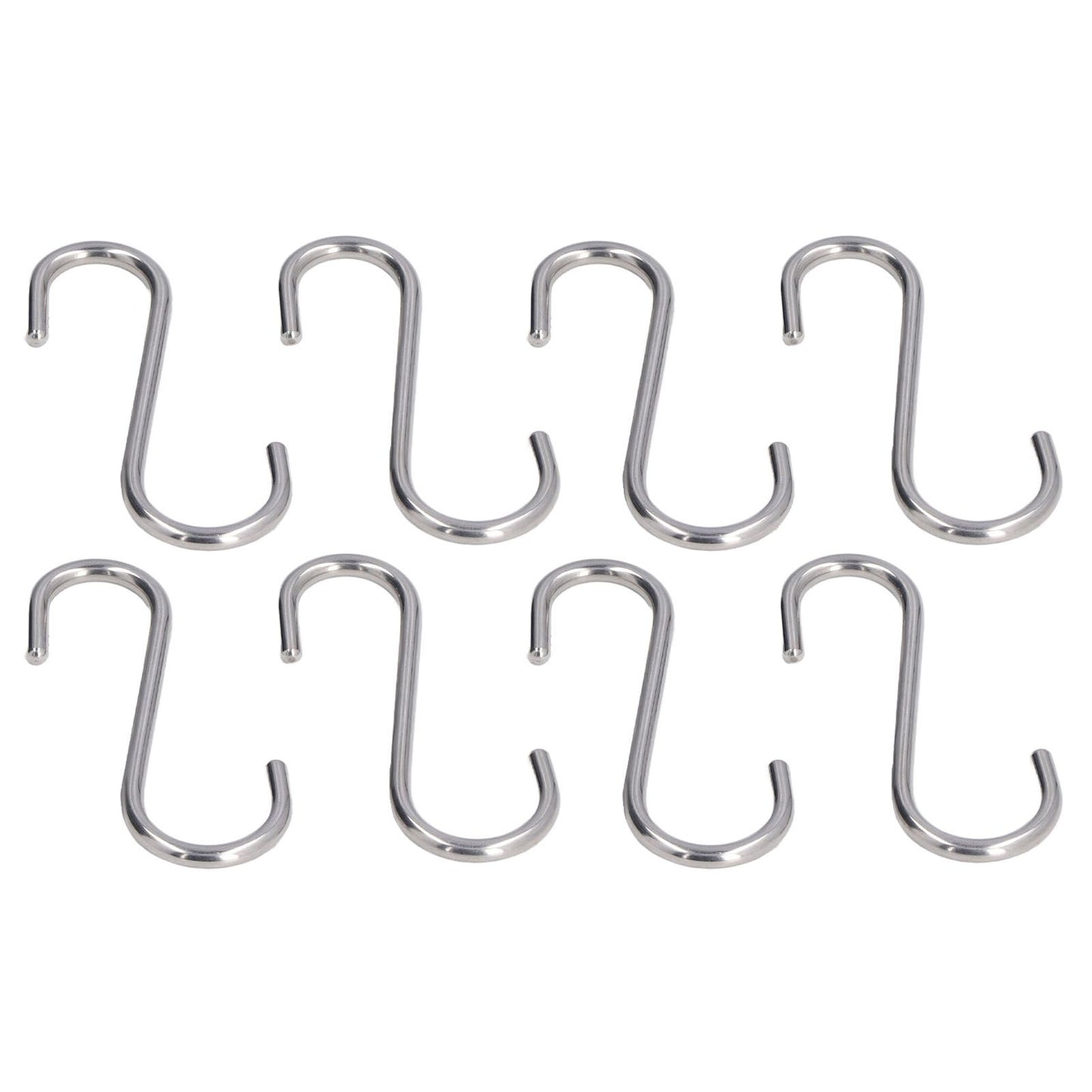 8PCS S Hook Rustproof Stainless Steel S Hooks Heavy Duty Simple Style Overstriking Portable S Kitchen Hook for Bathroom 8 Pack S Hook