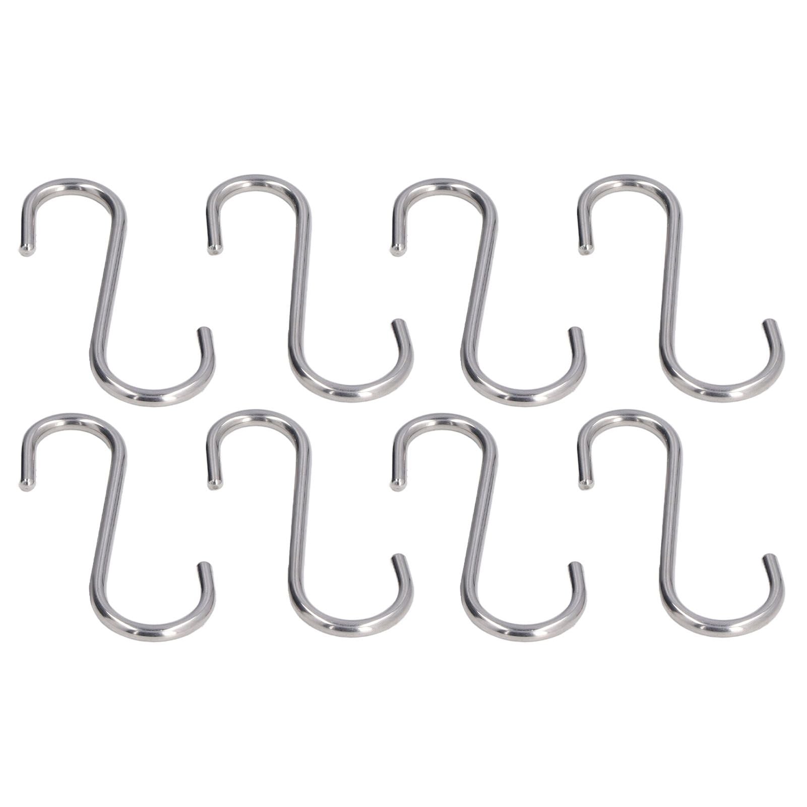 8PCS S Hook Rustproof Stainless Steel S Hooks Heavy Duty Simple Style Overstriking Portable S Kitchen Hook for Bathroom 8 Pack S Hook