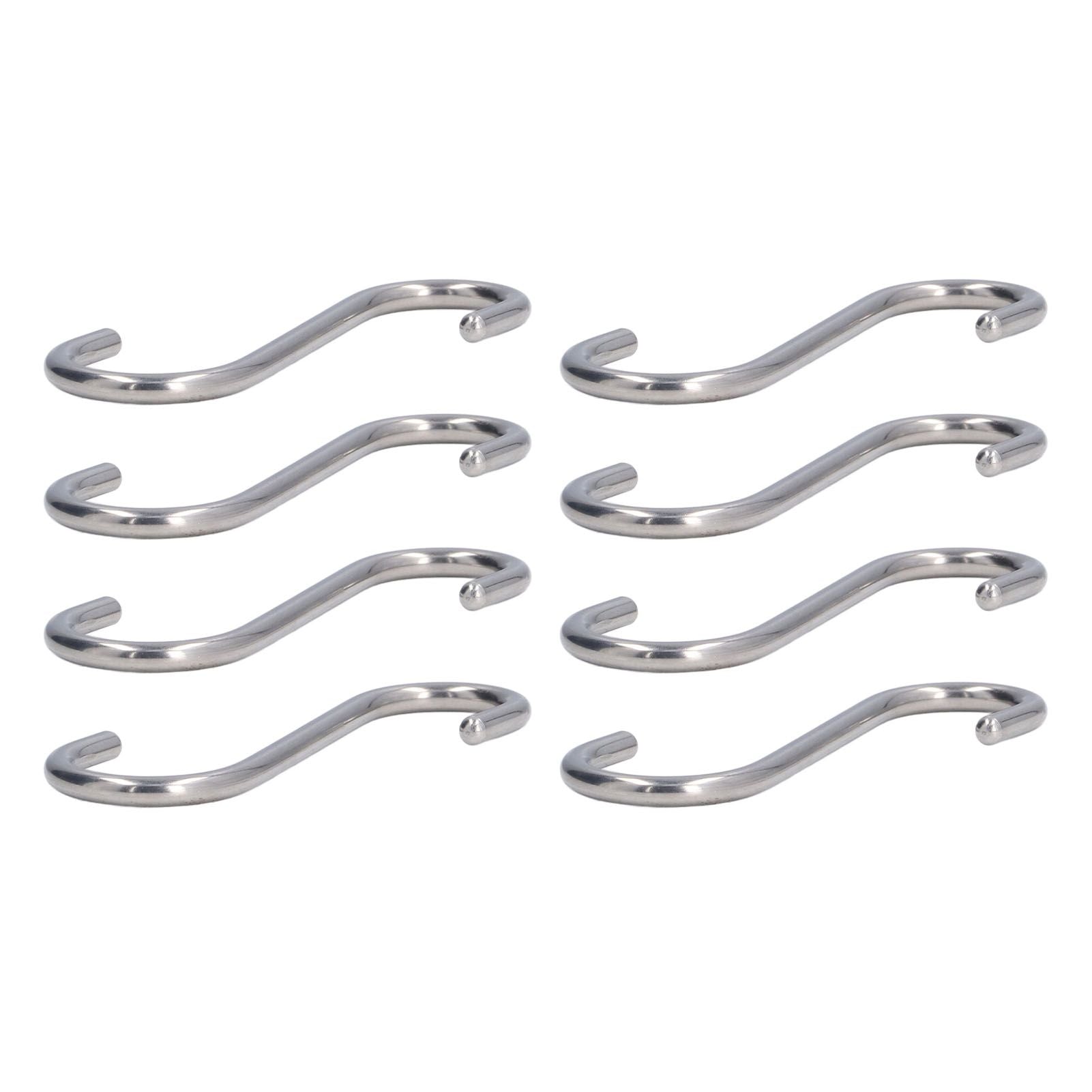 8PCS S Hook Rustproof Stainless Steel S Hooks Heavy Duty Simple Style Overstriking Portable S Kitchen Hook for Bathroom 8 Pack S Hook