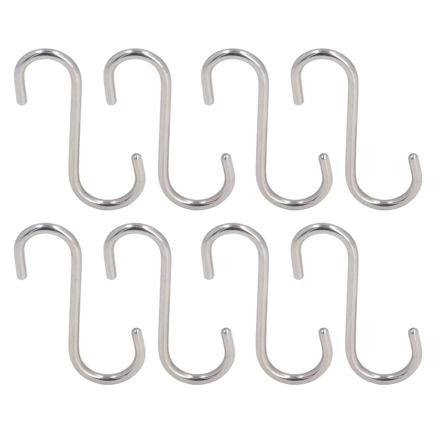 8PCS S Hook Rustproof Stainless Steel S Hooks Heavy Duty Simple Style Overstriking Portable S Kitchen Hook for Bathroom 8 Pack S Hook