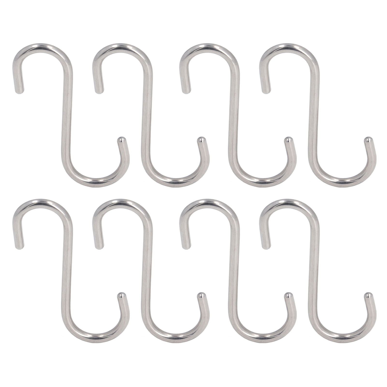 8PCS S Hook Rustproof Stainless Steel S Hooks Heavy Duty Simple Style Overstriking Portable S Kitchen Hook for Bathroom 8 Pack S Hook