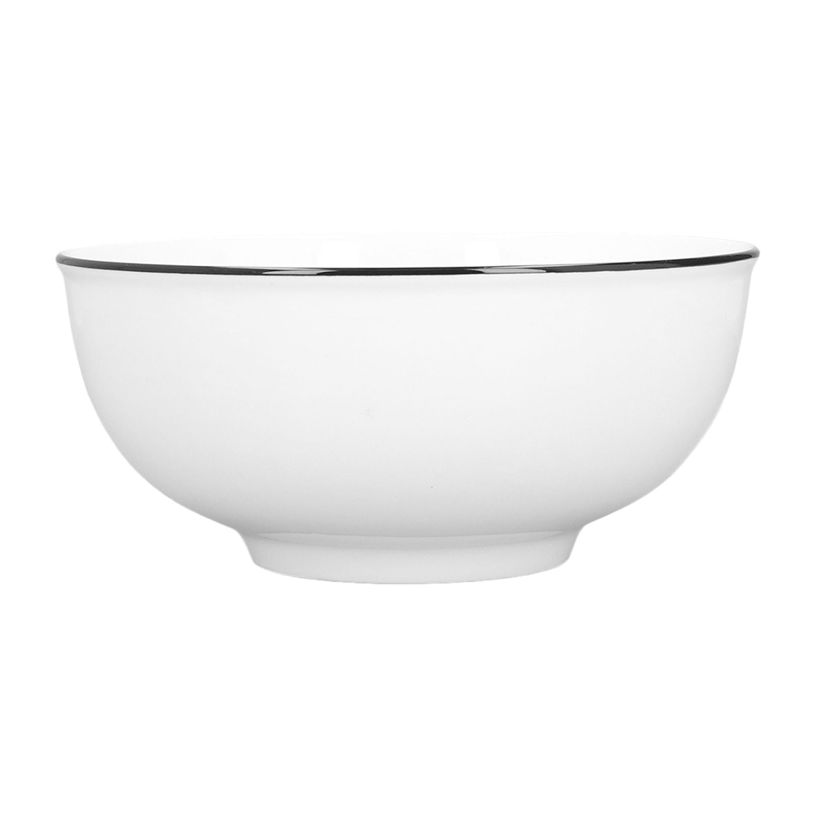 Durable Black Line Ceramic Tableware Bowls for Salads Soups Stews Desserts Noodles7 Inches