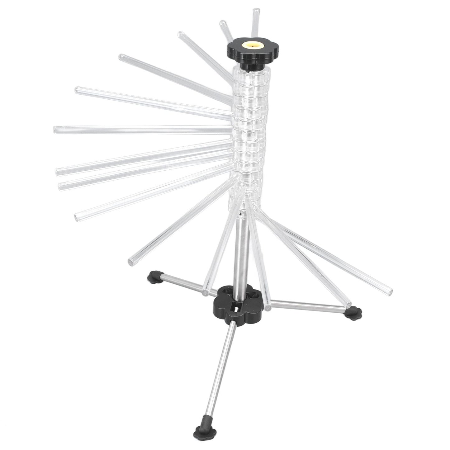 Manual Rotation Pasta Drying Rack Stainless Steel Folding Noodle Rack for Household Kitchen