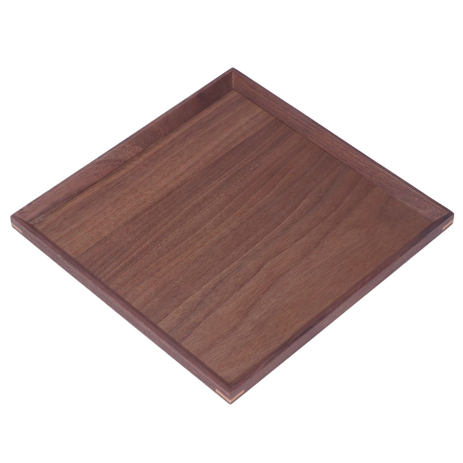 Wooden Tray Quadrate Shape Black Walnut Retro Classic Chinese Style Decorative Serving Tray for Tableware M