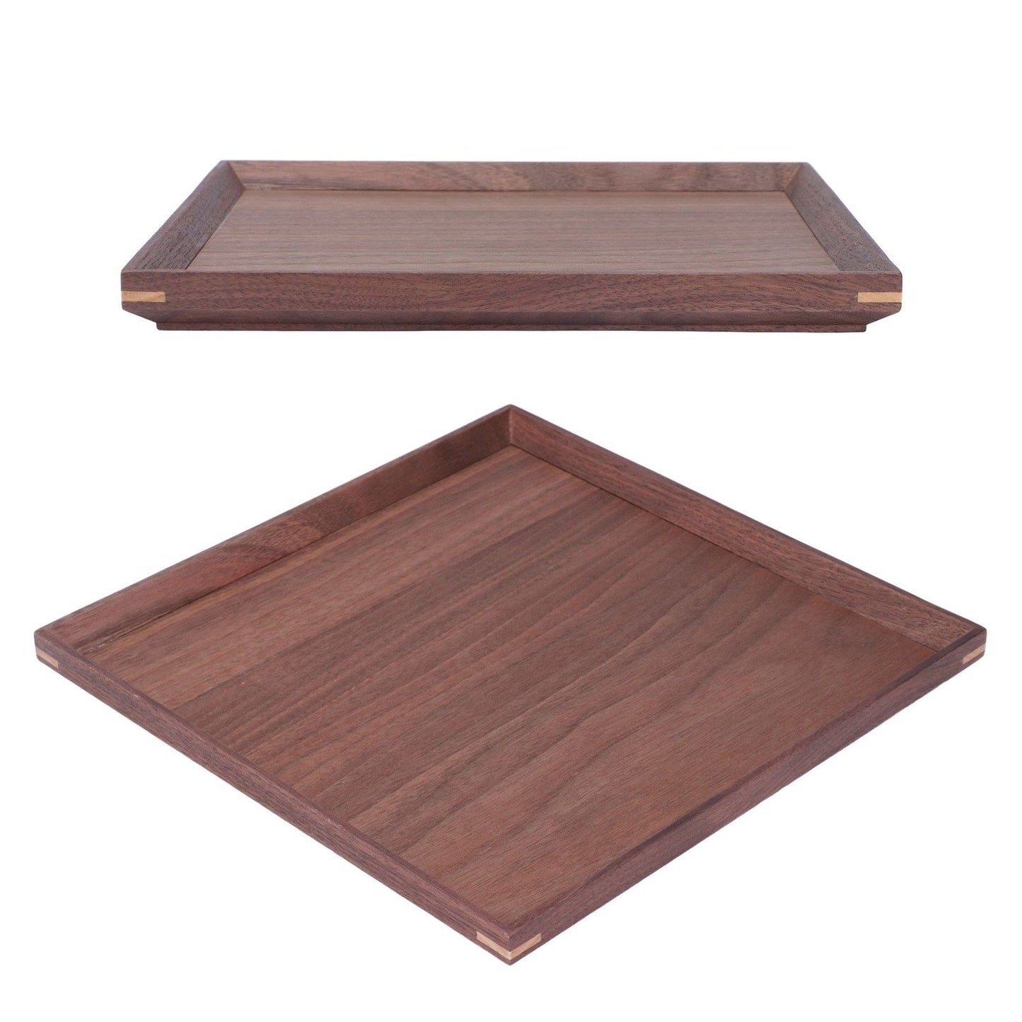 Wooden Tray Quadrate Shape Black Walnut Retro Classic Chinese Style Decorative Serving Tray for Tableware M