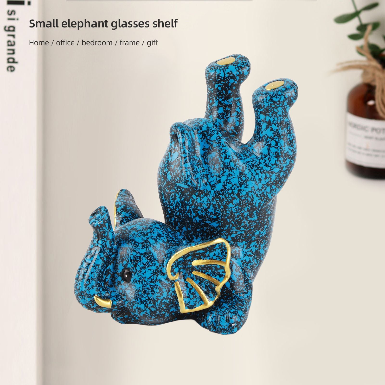 Creative Attraction Small Elephant Glasses Shelf Optician Display Shelf Desktop Storage Rack Ornaments