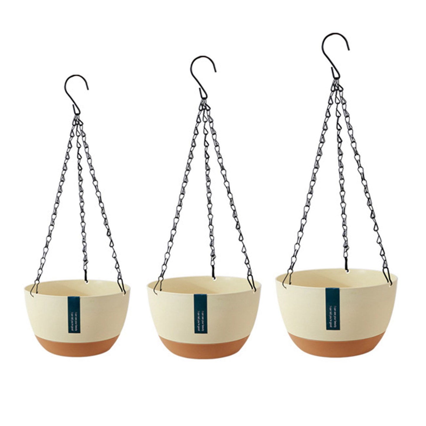 Hanging Double Chain Hanging Basket Planter Home Balcony Indoor Automatic Water Absorbing Basin