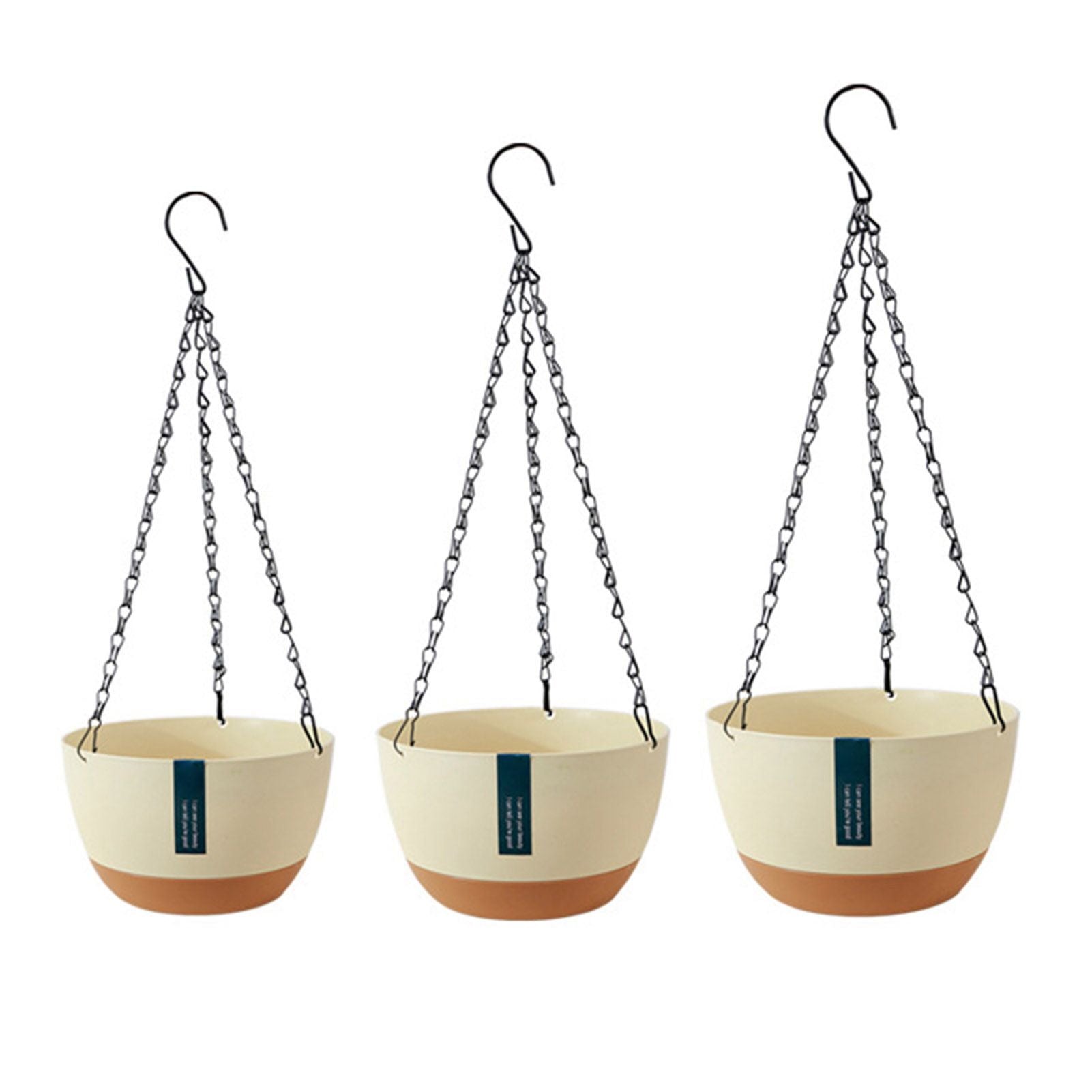 Hanging Double Chain Hanging Basket Planter Home Balcony Indoor Automatic Water Absorbing Basin