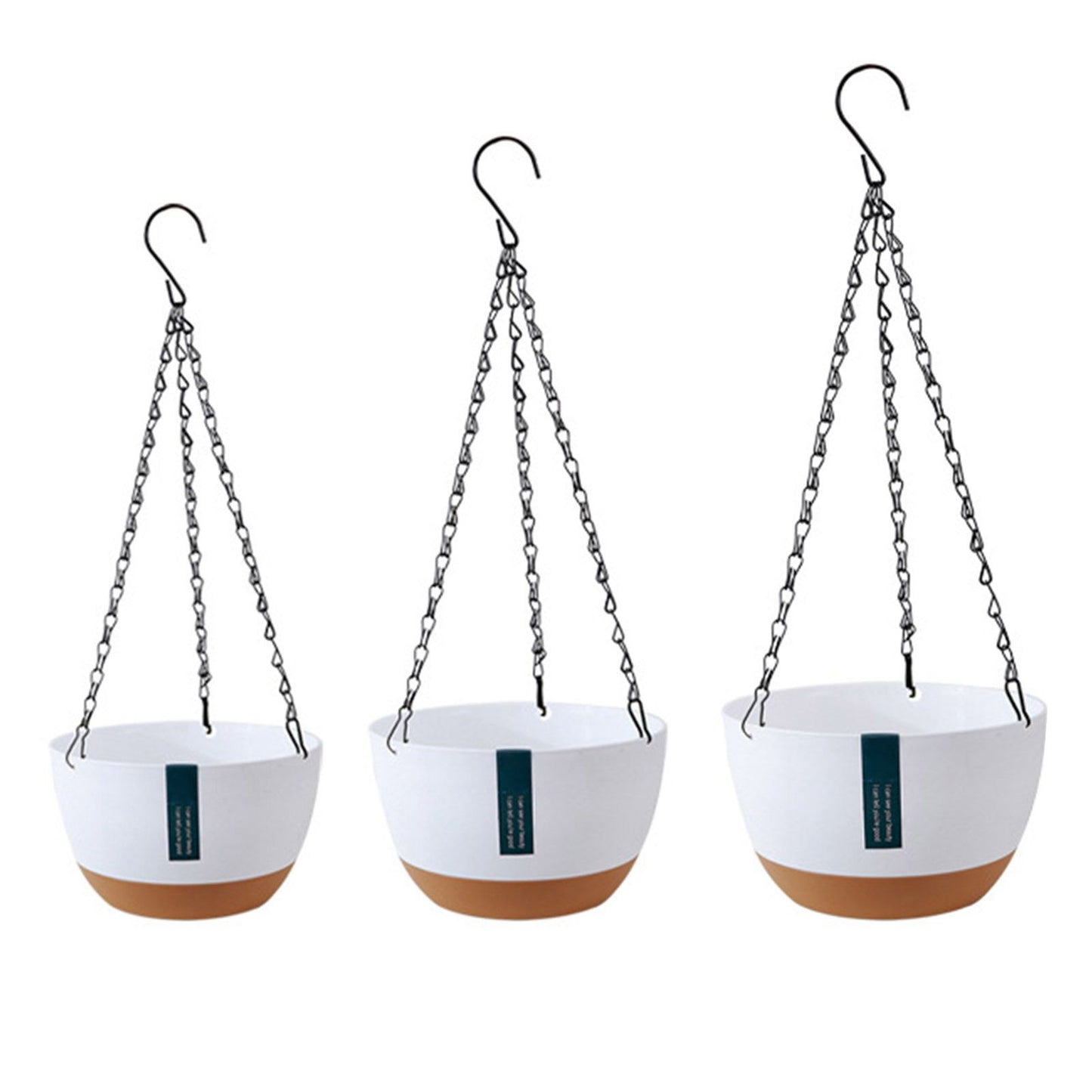 Hanging Double Chain Hanging Basket Planter Home Balcony Indoor Automatic Water Absorbing Basin