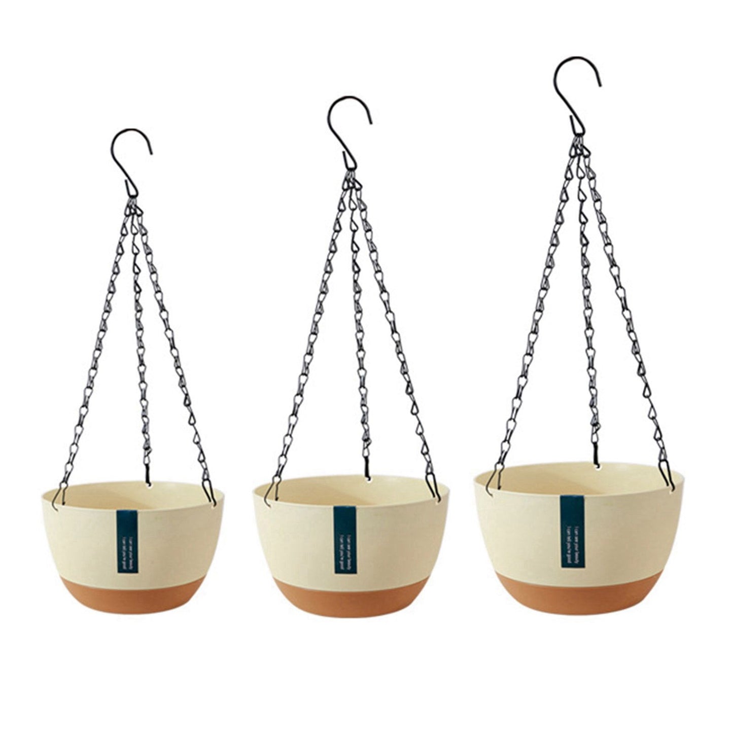 Hanging Double Chain Hanging Basket Planter Home Balcony Indoor Automatic Water Absorbing Basin