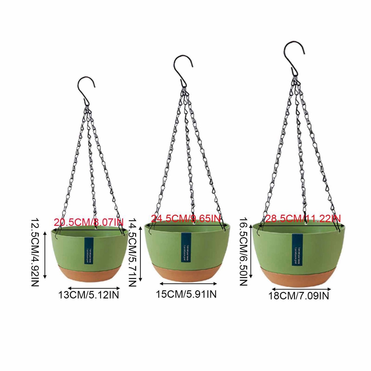 Hanging Double Chain Hanging Basket Planter Home Balcony Indoor Automatic Water Absorbing Basin