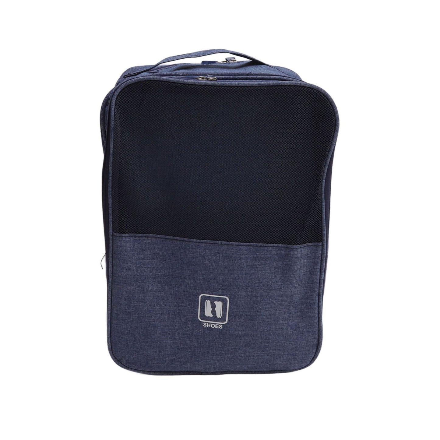 3 Layers Travel Shoe Bag Holds 3 Pair of Shoes Waterproof Portable Shoe Storage Bag for Travel Camping Daily Use Navy Blue