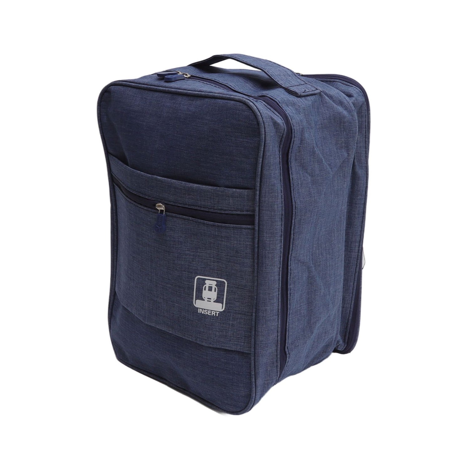 3 Layers Travel Shoe Bag Holds 3 Pair of Shoes Waterproof Portable Shoe Storage Bag for Travel Camping Daily Use Navy Blue