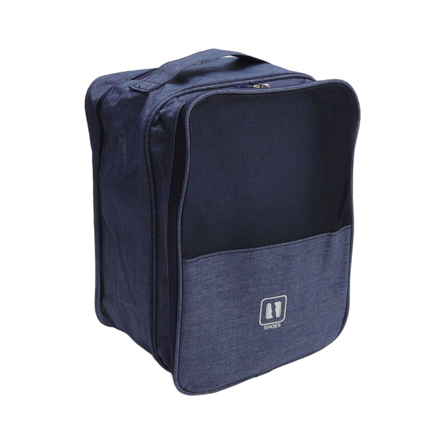 3 Layers Travel Shoe Bag Holds 3 Pair of Shoes Waterproof Portable Shoe Storage Bag for Travel Camping Daily Use Navy Blue