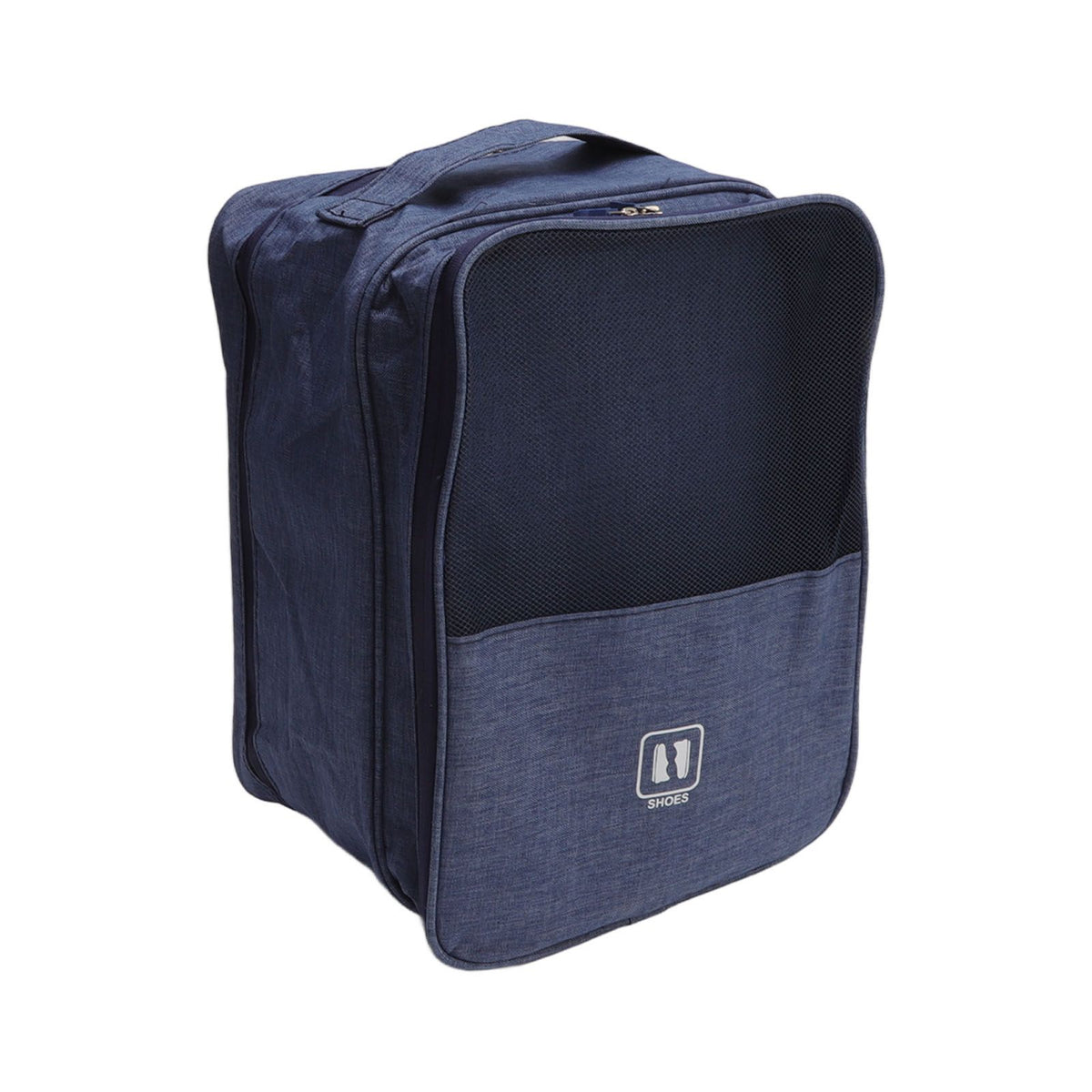 3 Layers Travel Shoe Bag Holds 3 Pair of Shoes Waterproof, Navy