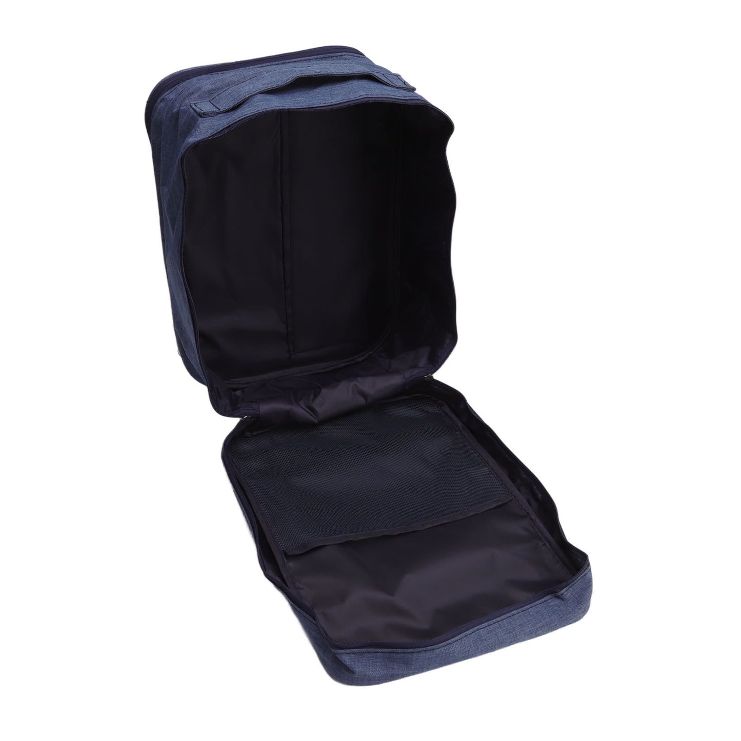 3 Layers Travel Shoe Bag Holds 3 Pair of Shoes Waterproof Portable Shoe Storage Bag for Travel Camping Daily Use Navy Blue