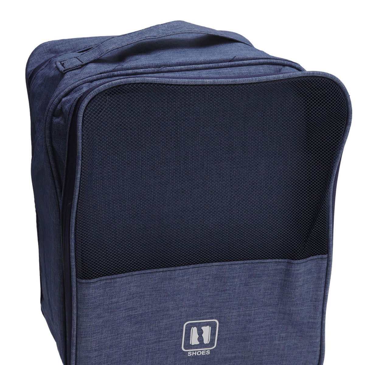 3 Layers Travel Shoe Bag Holds 3 Pair of Shoes Waterproof, Navy