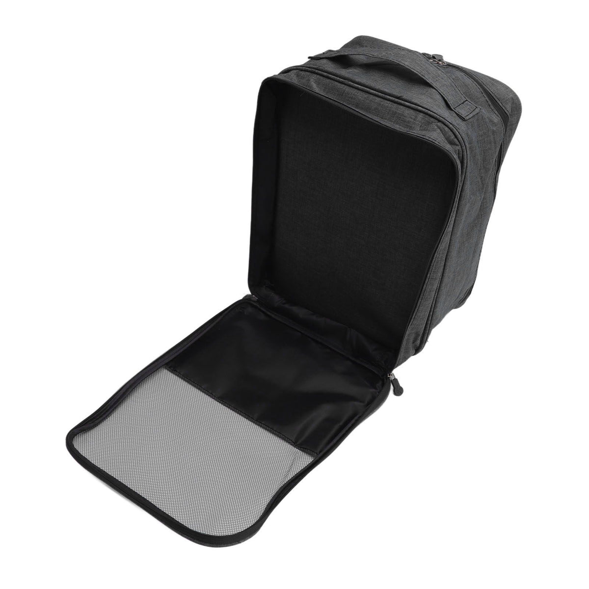 3 Layers Travel Shoe Bag Holds 3 Pair of Shoes Waterproof, Black