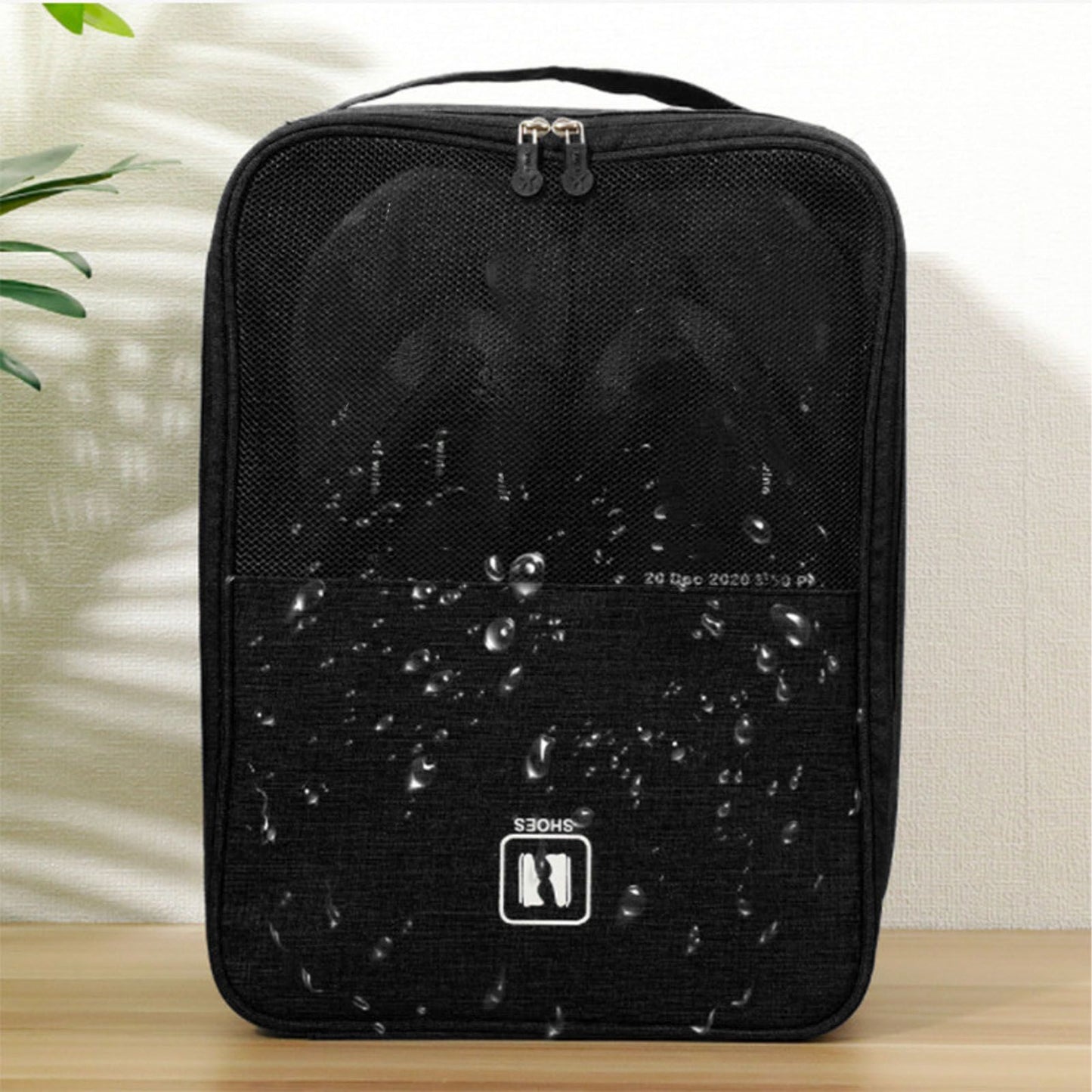 3 Layers Travel Shoe Bag Holds 3 Pair of Shoes Waterproof Portable Shoe Storage Bag for Travel Camping Daily Use Black