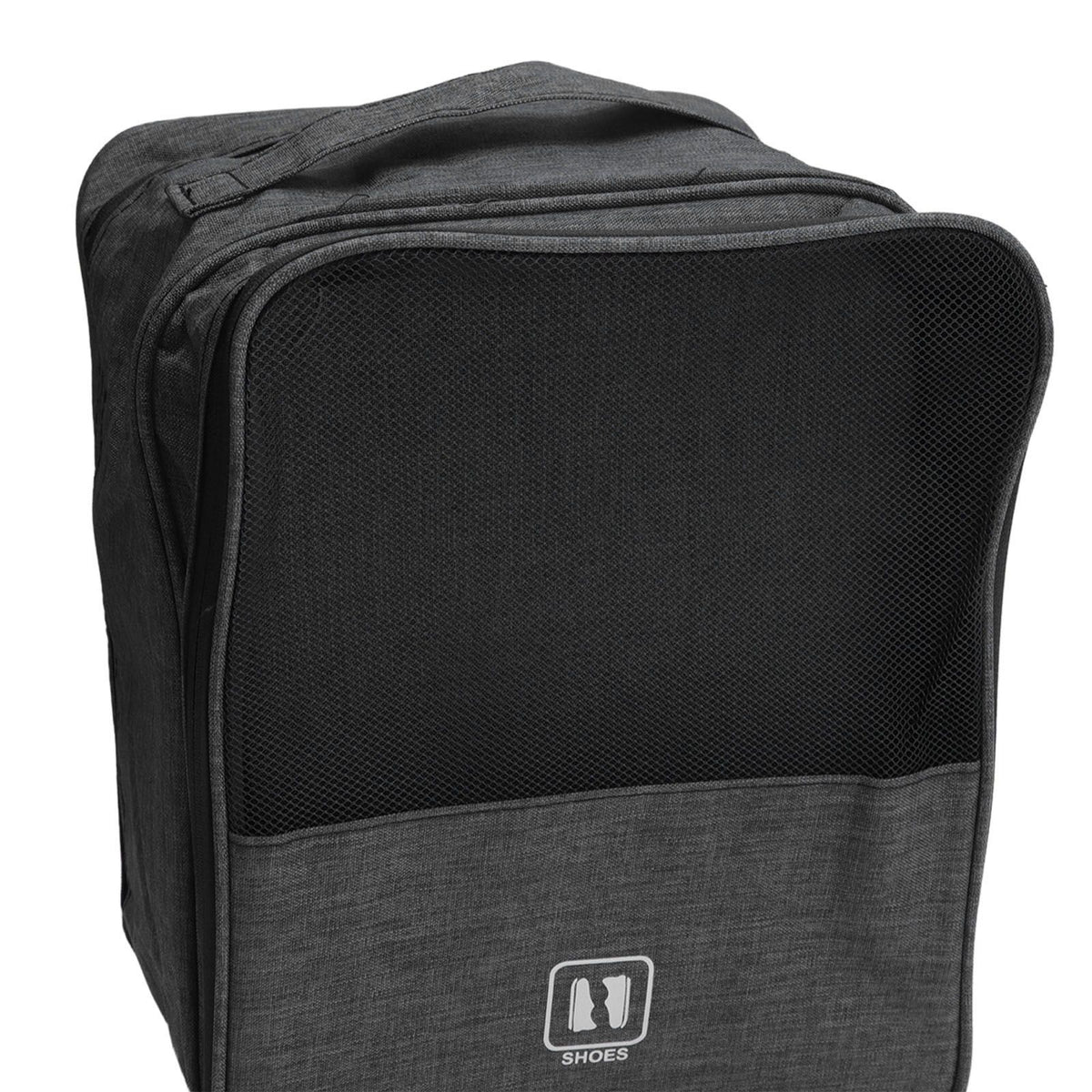 3 Layers Travel Shoe Bag Holds 3 Pair of Shoes Waterproof, Black