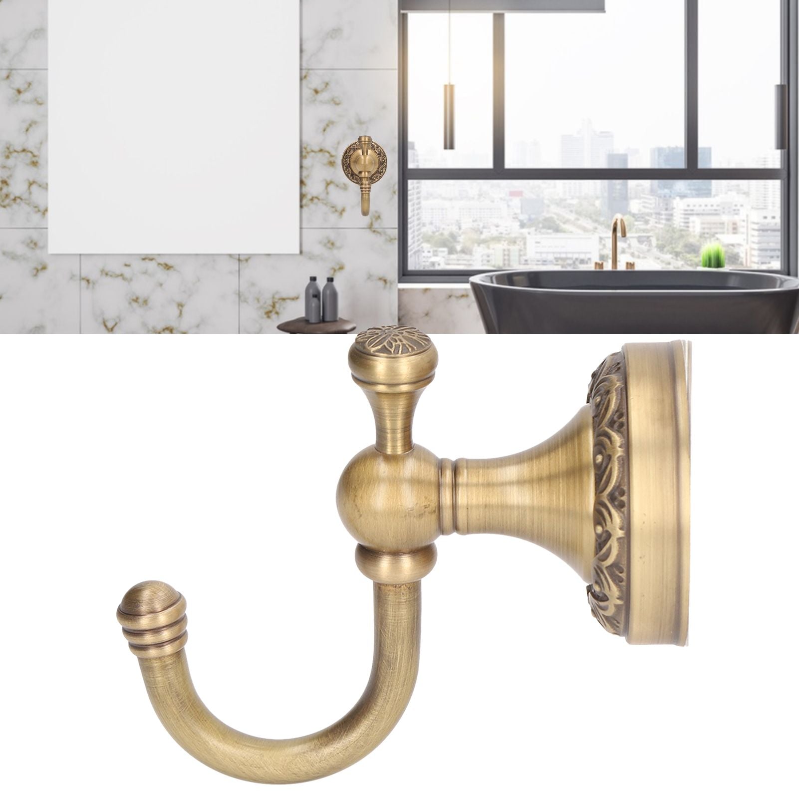 Robe Hook Copper Stainless Steel Antique Style Easy Installation Wall Mounted Coat Hook for Bathroom Bedroom