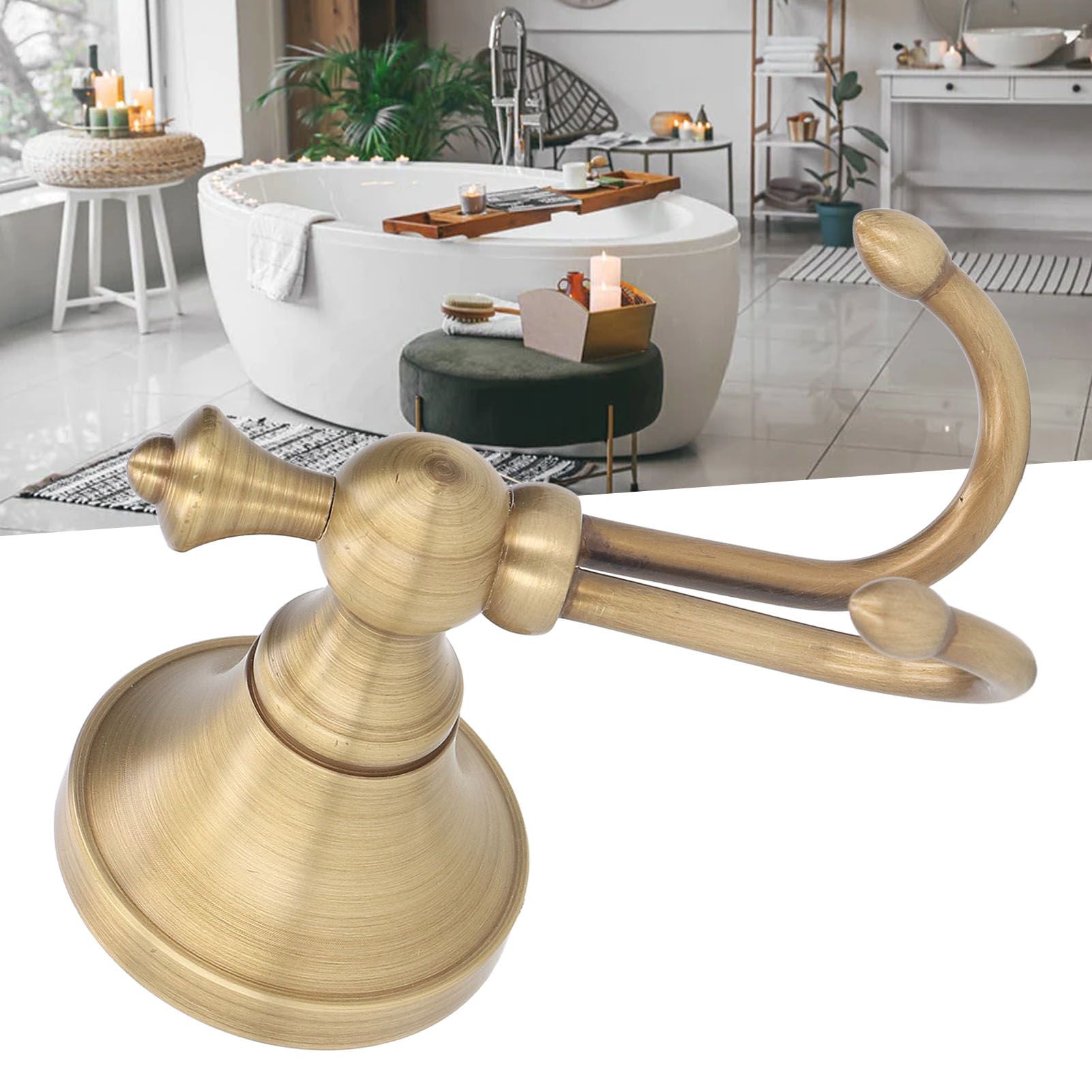 Vintage Towel Hooks Hangers Bathroom Coat Hook Robe Hook Heavy Duty Wall Mounted Copper and Stainless Steel for Indoor