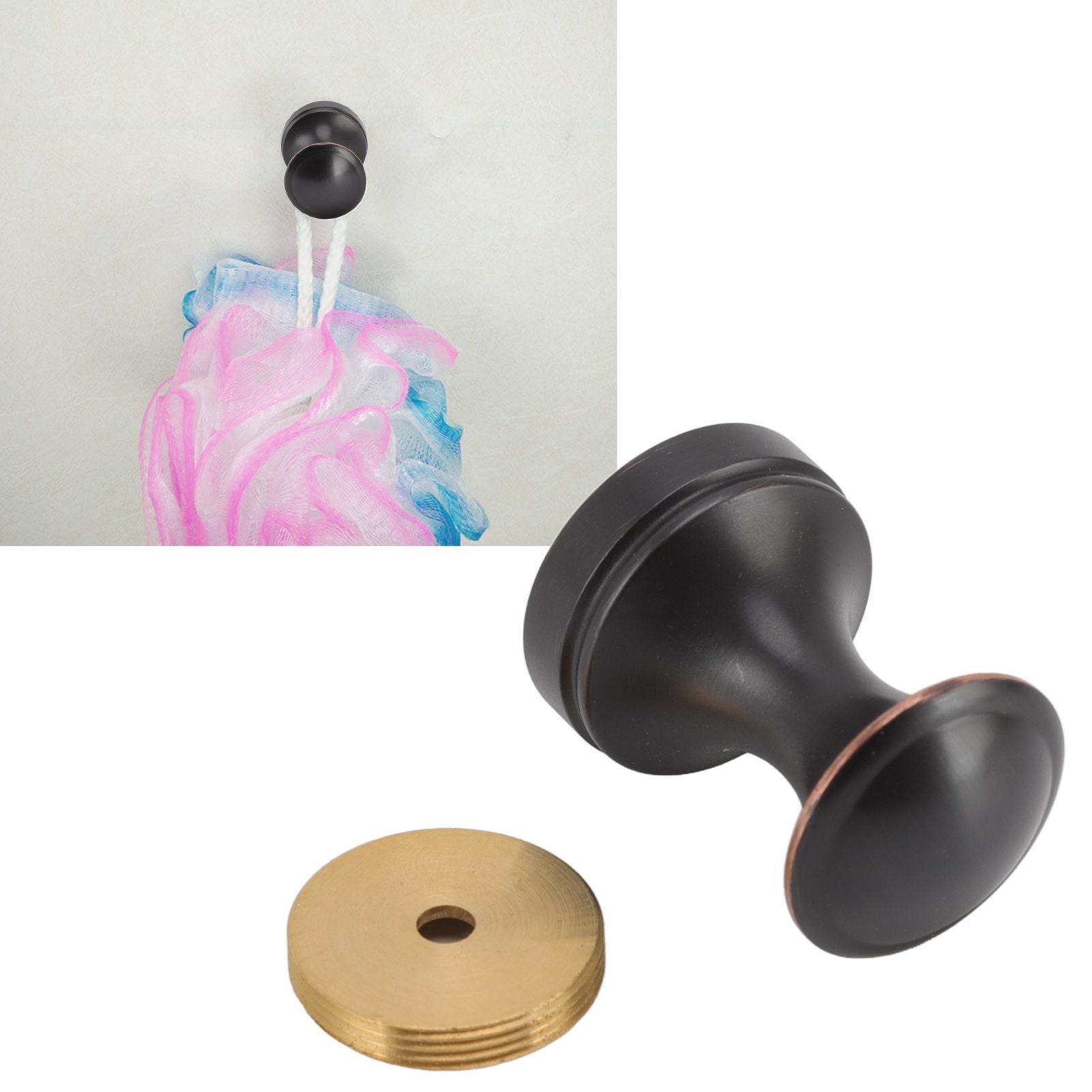 Robe Hook Simple Beautiful Copper Single Wall Hooks Clothes Hook for Bathrooms Barber Stores Black