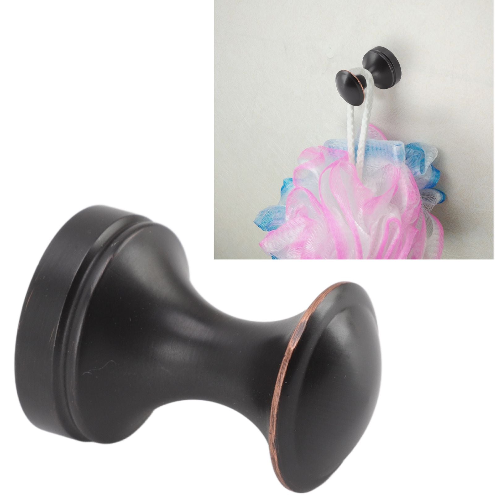 Robe Hook Simple Beautiful Copper Single Wall Hooks Clothes Hook for Bathrooms Barber Stores Black