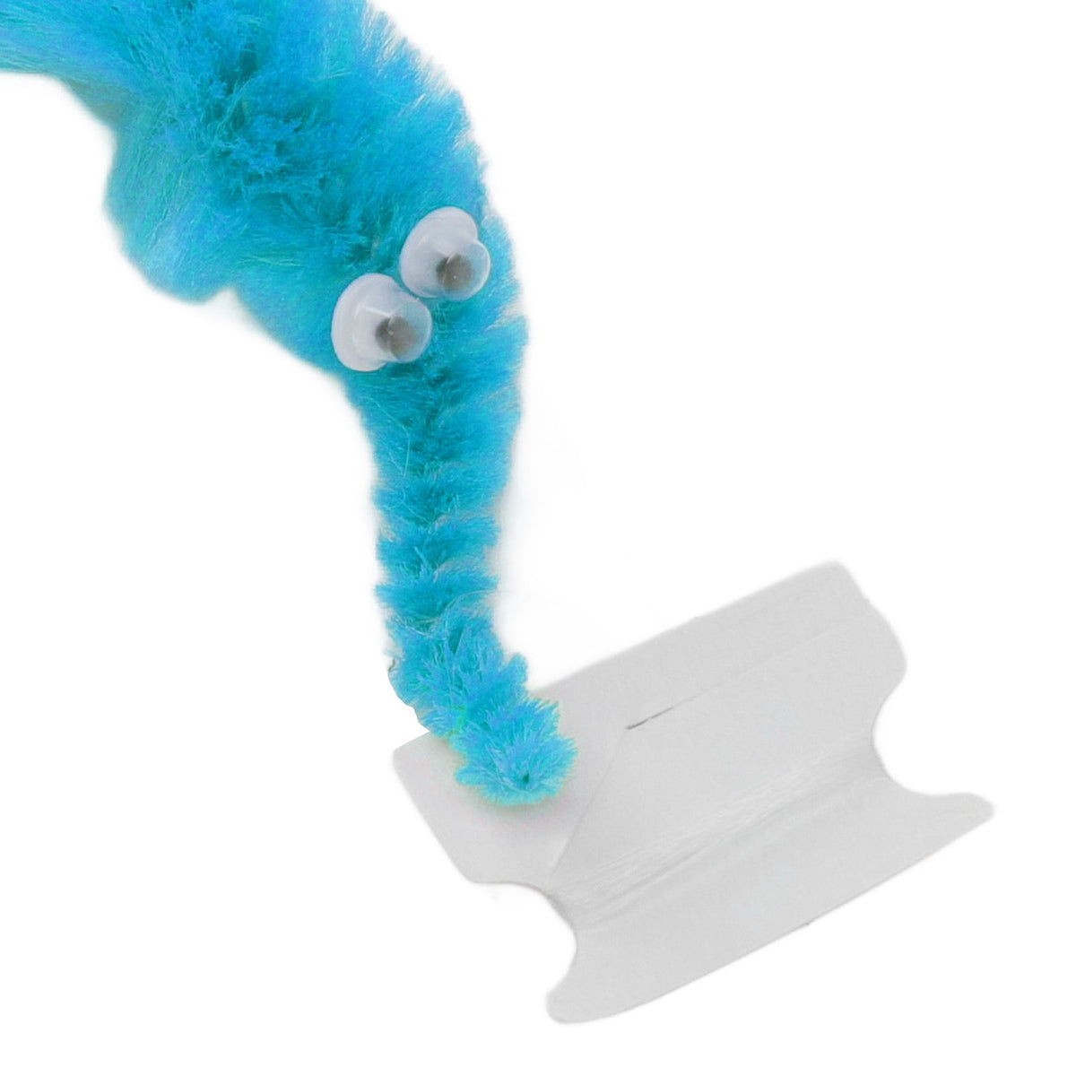 20 Pcs Furry Worm Soft Touch Plush Material Cute Style DIY Compact Portable Fuzzy Worms for Party Light Blue