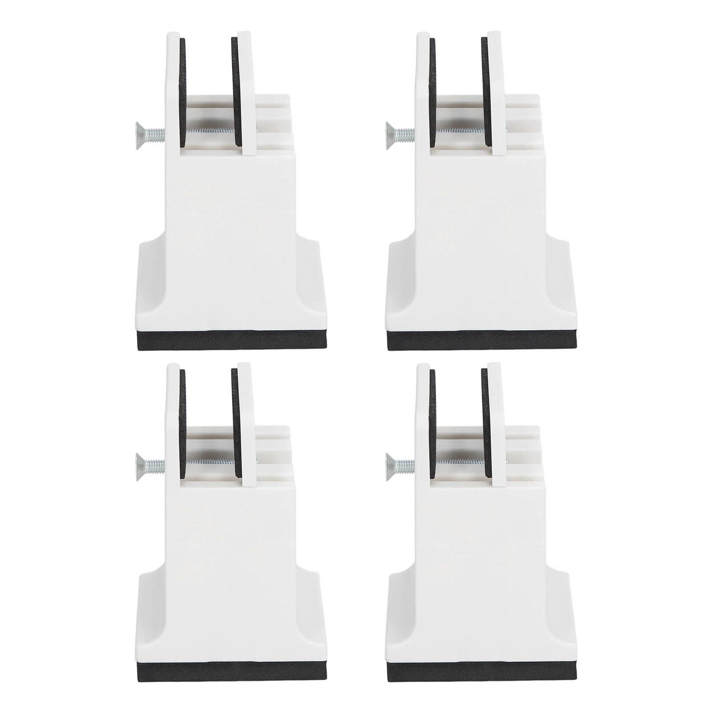 4pcs Adjustable Furniture Risers with Screw Clamp Rubber Bed Couch Risers for Heavy Duty Furniture White