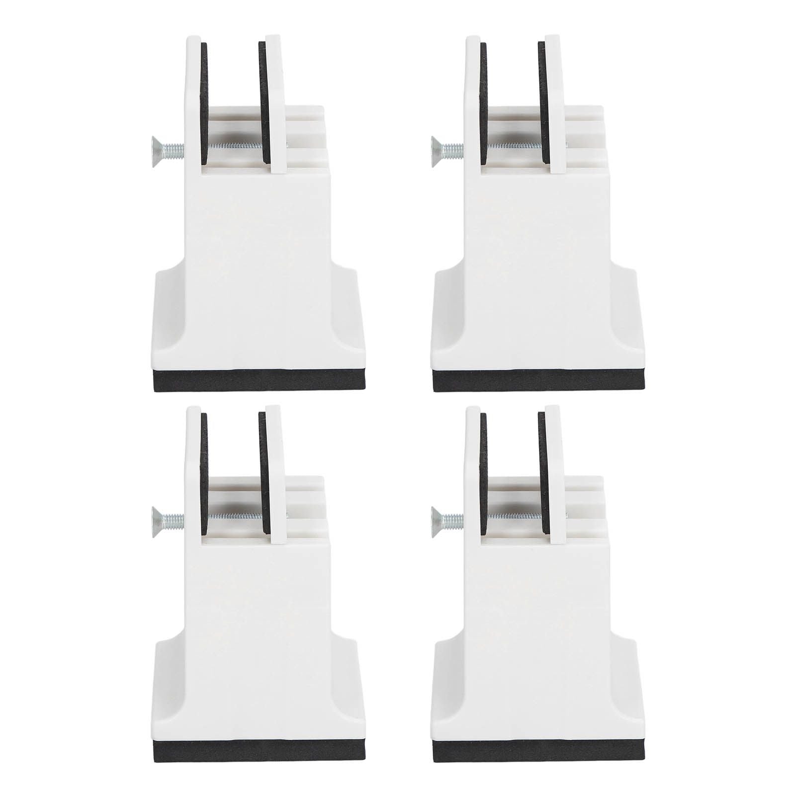4pcs Adjustable Furniture Risers with Screw Clamp Rubber Bed Couch Risers for Heavy Duty Furniture White