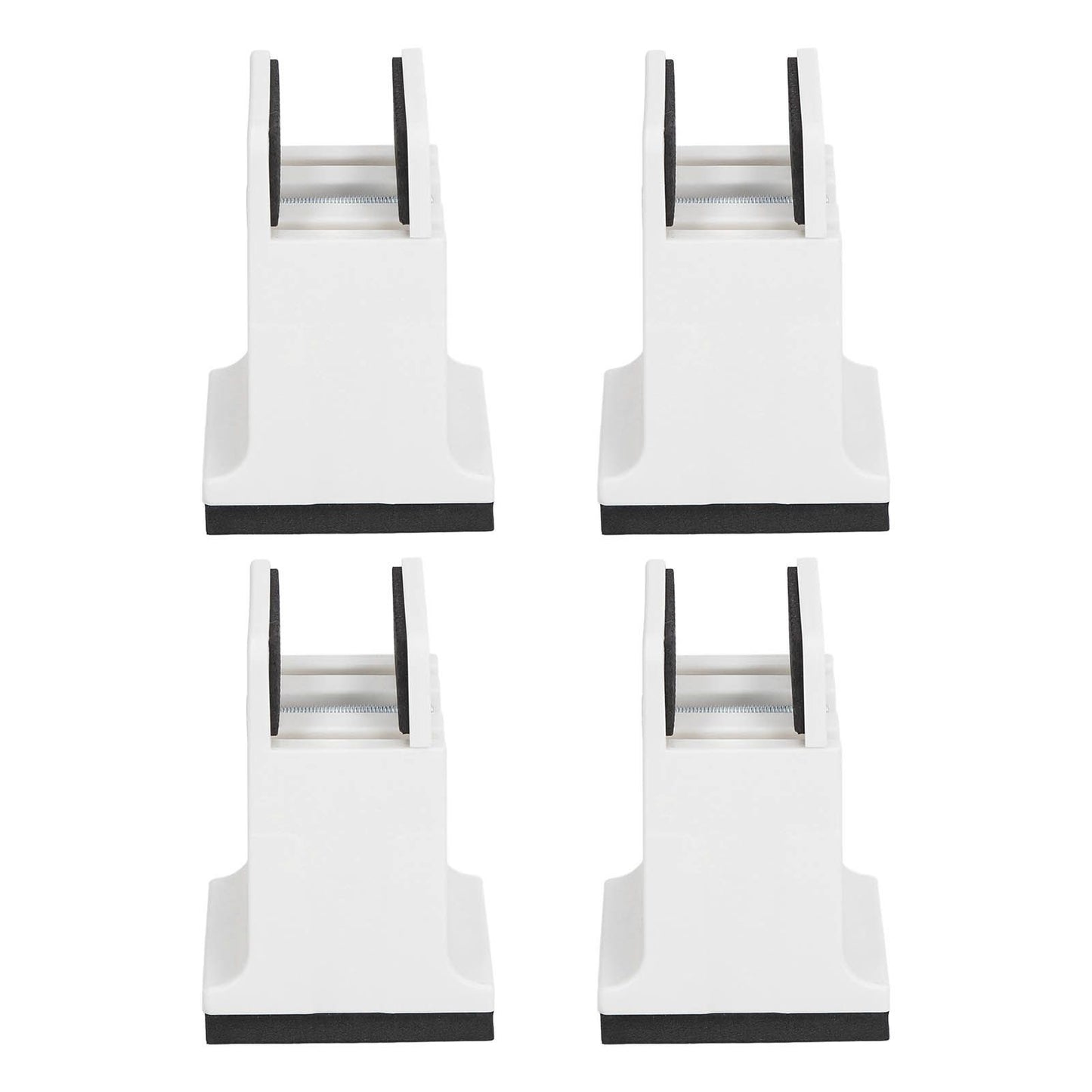 4pcs Adjustable Furniture Risers with Screw Clamp Rubber Bed Couch Risers for Heavy Duty Furniture White