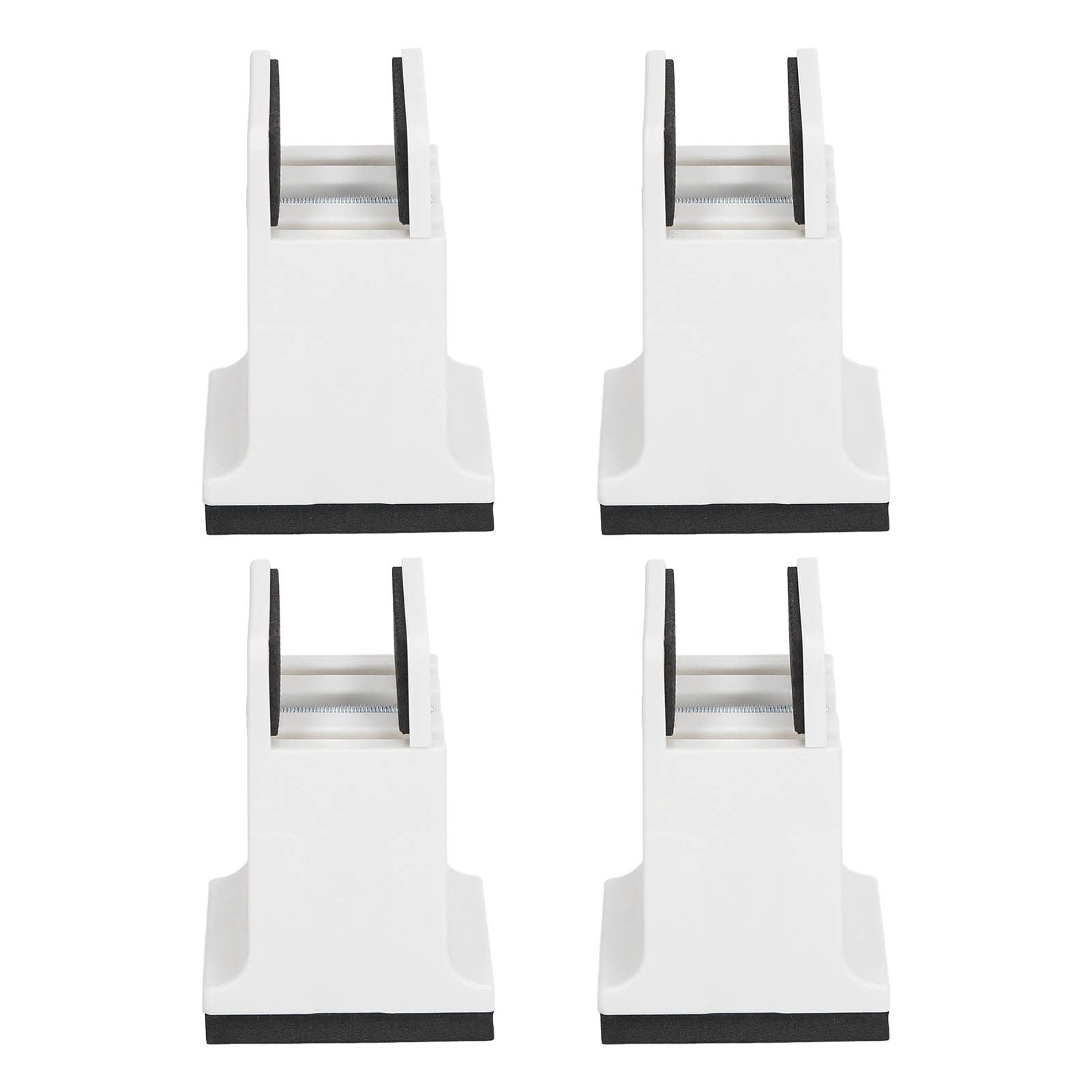 4pcs Adjustable Furniture Risers with Screw Clamp Rubber Bed Couch Risers for Heavy Duty Furniture White