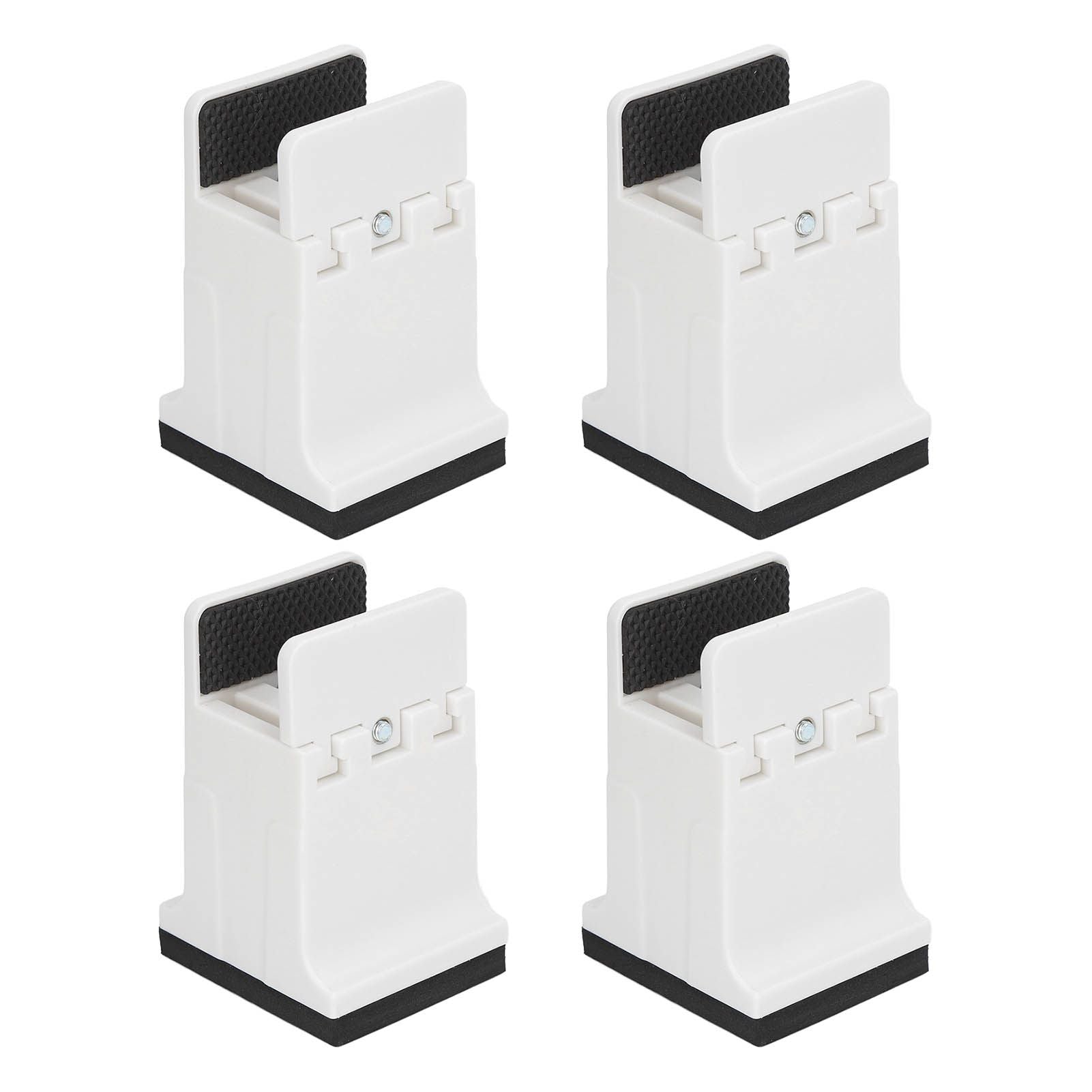 4pcs Adjustable Furniture Risers with Screw Clamp Rubber Bed Couch Risers for Heavy Duty Furniture White