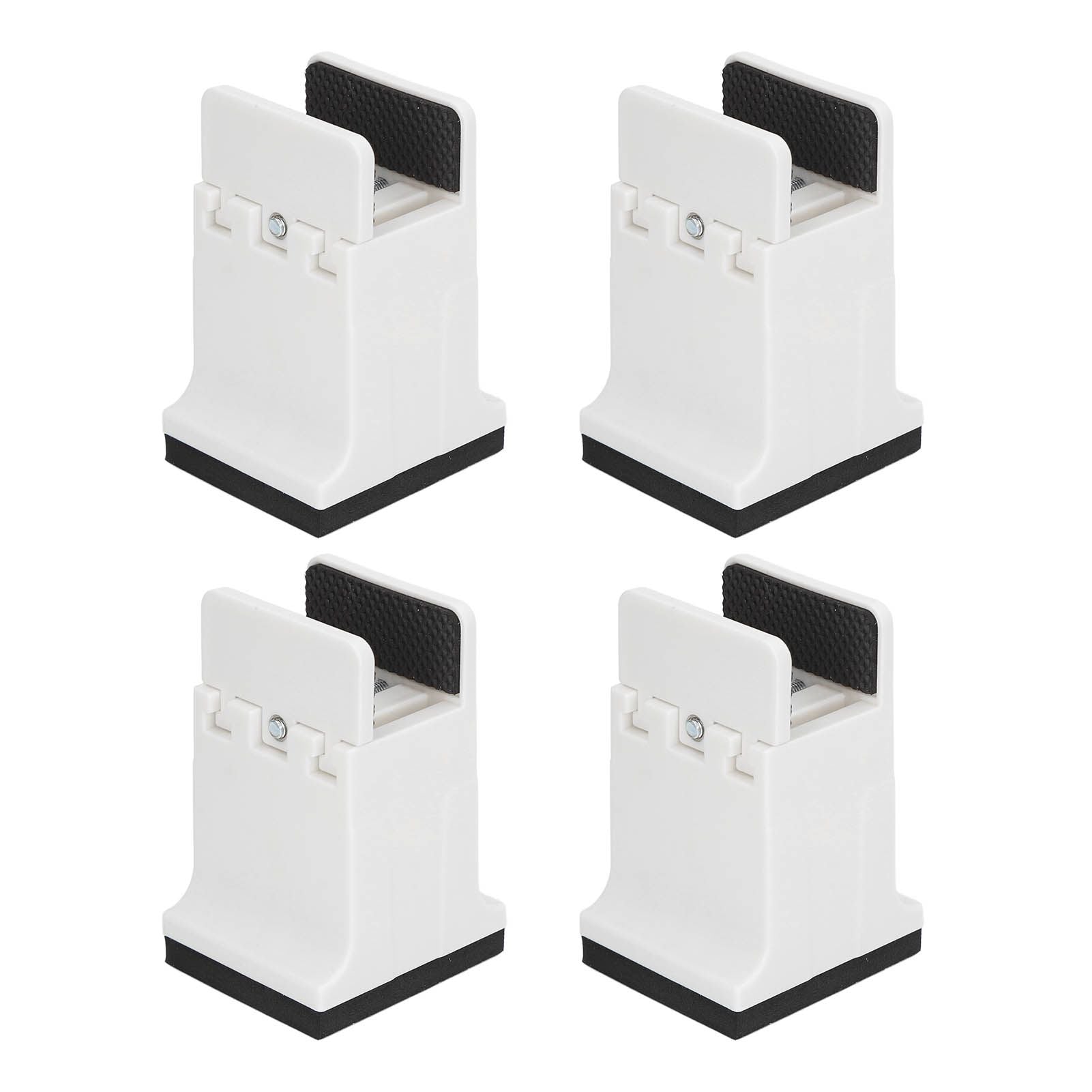 4pcs Adjustable Furniture Risers with Screw Clamp Rubber Bed Couch Risers for Heavy Duty Furniture White