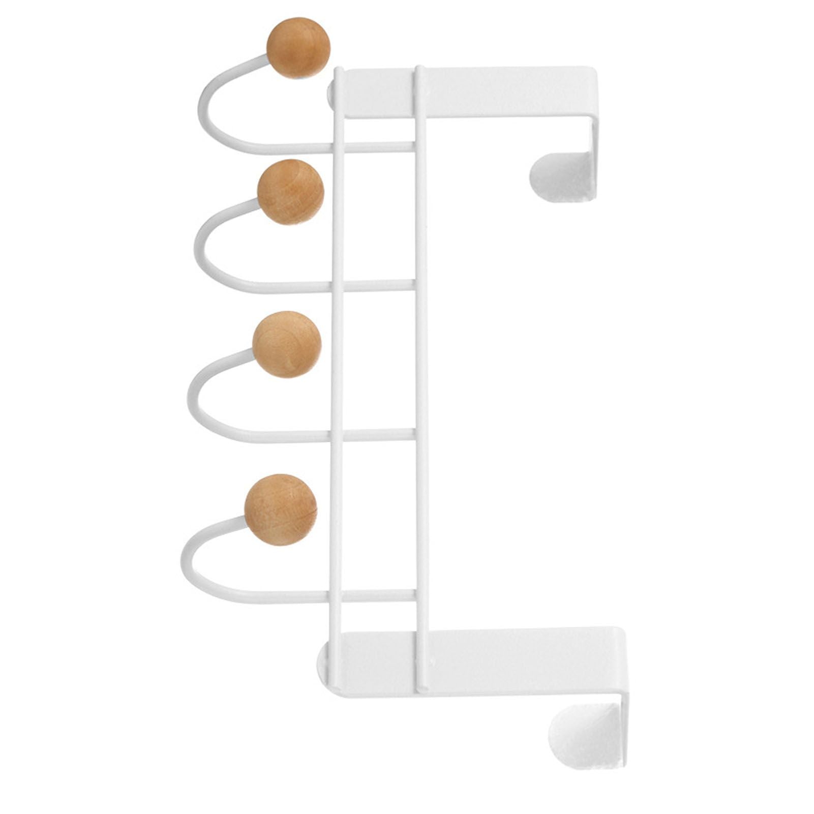 Back Door Hooks Chinese Cherry Iron Punch Free Horizontal White Door Towel Hanger Rack for Home Hats Storage 4 Hooks