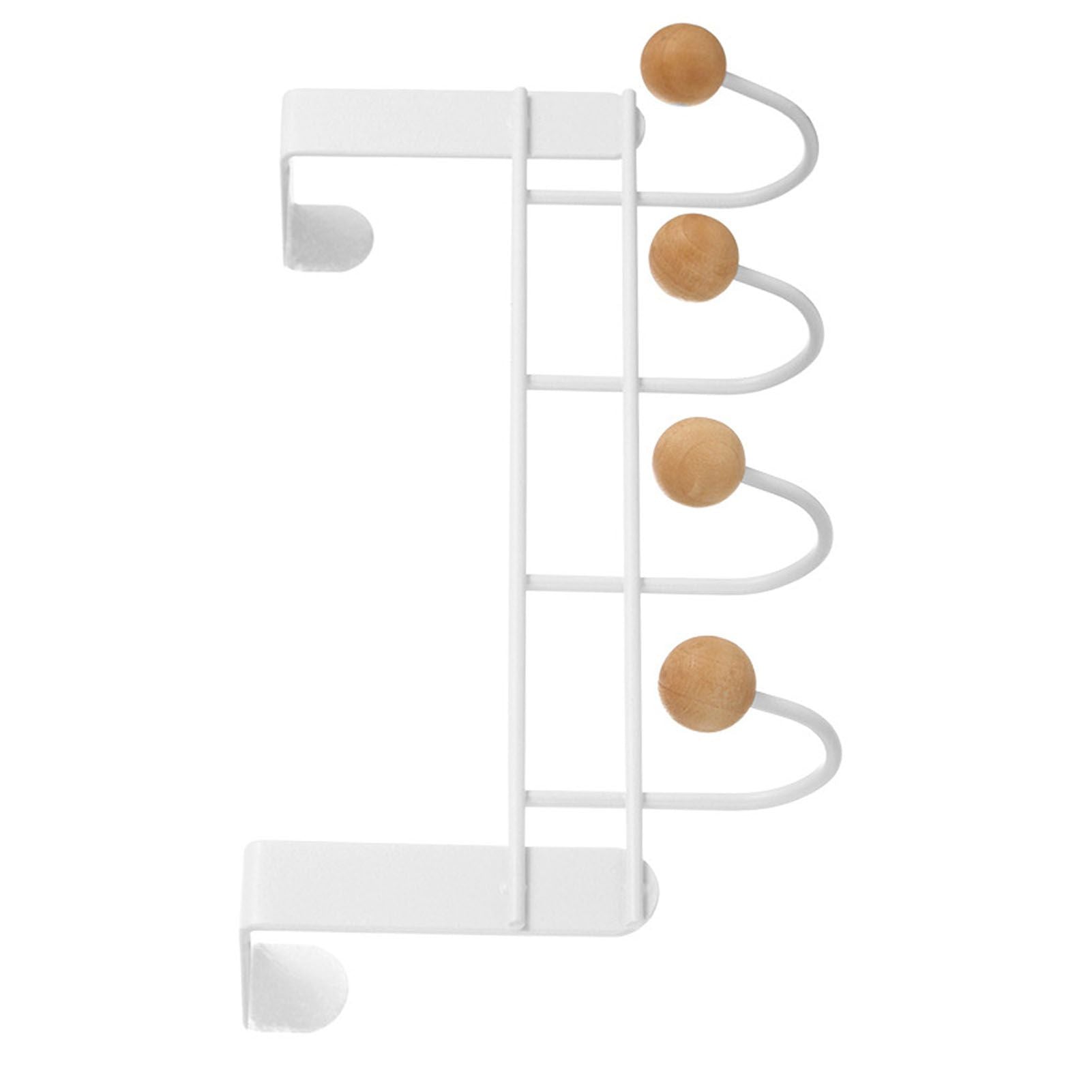 Back Door Hooks Chinese Cherry Iron Punch Free Horizontal White Door Towel Hanger Rack for Home Hats Storage 4 Hooks