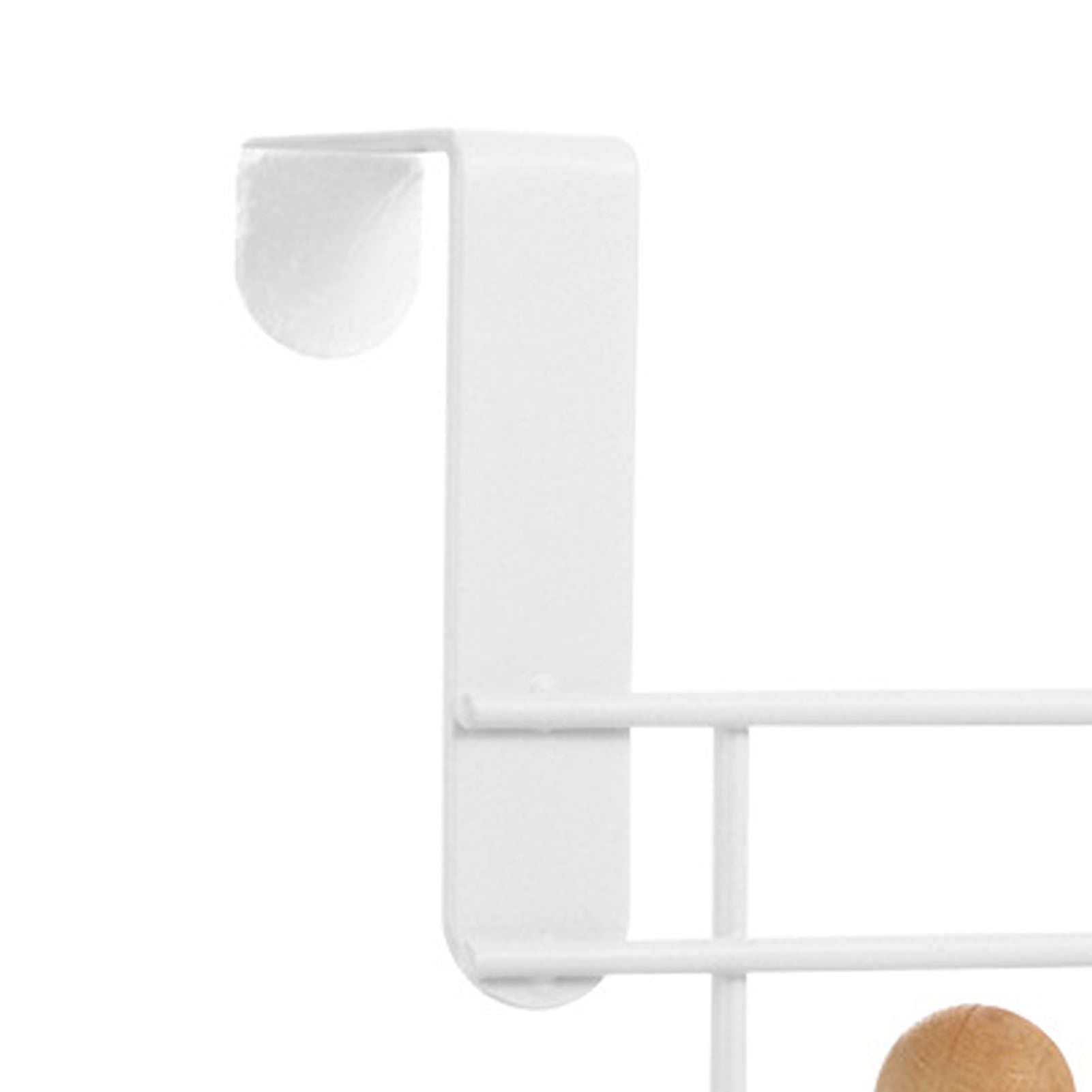Back Door Hooks Chinese Cherry Iron Punch Free Horizontal White Door Towel Hanger Rack for Home Hats Storage 4 Hooks