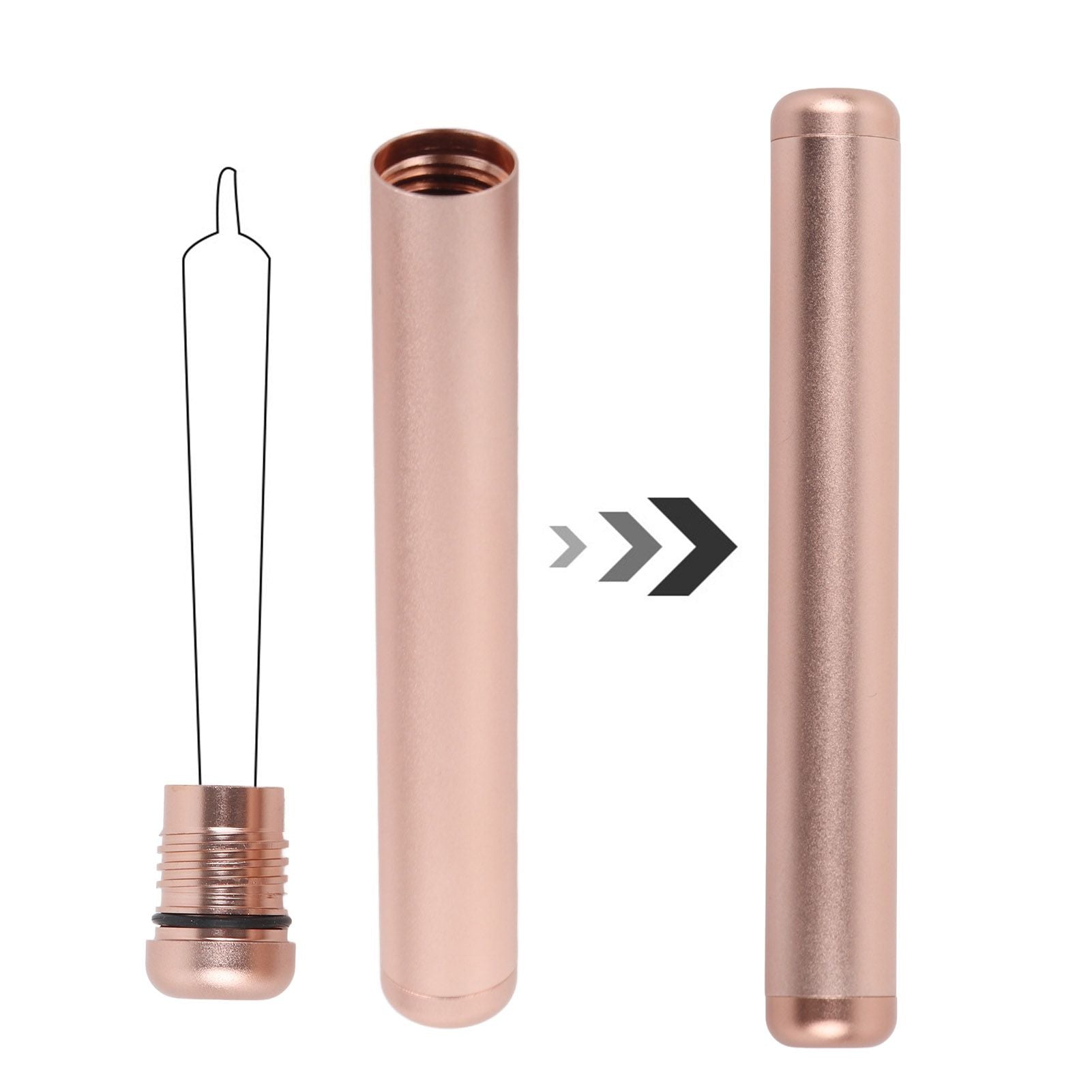 Cigarette Holder Tube Waterproof Airtight Smell Proof Cigarette Tube Storage Container for Travel Champagne Gold