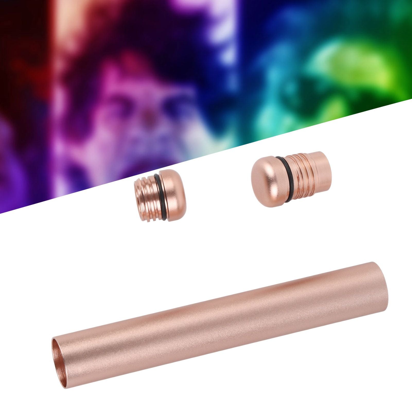 Cigarette Holder Tube Waterproof Airtight Smell Proof Cigarette Tube Storage Container for Travel Champagne Gold