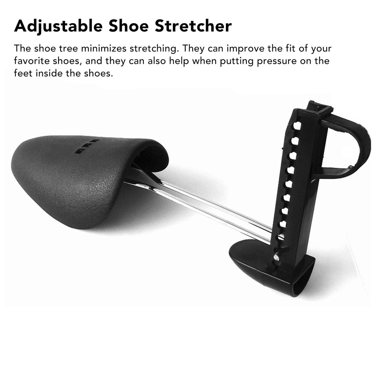 4PCS Shoe Tree 25cm to 30cm Adjustable Shoe Shaper Black