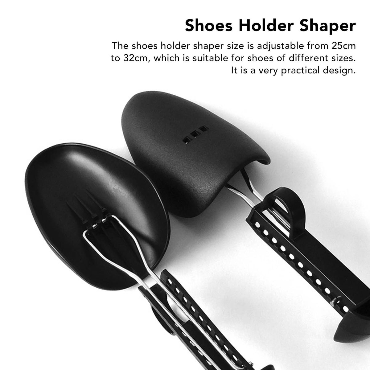 4PCS Shoe Tree 25cm to 30cm Adjustable Shoe Shaper Black