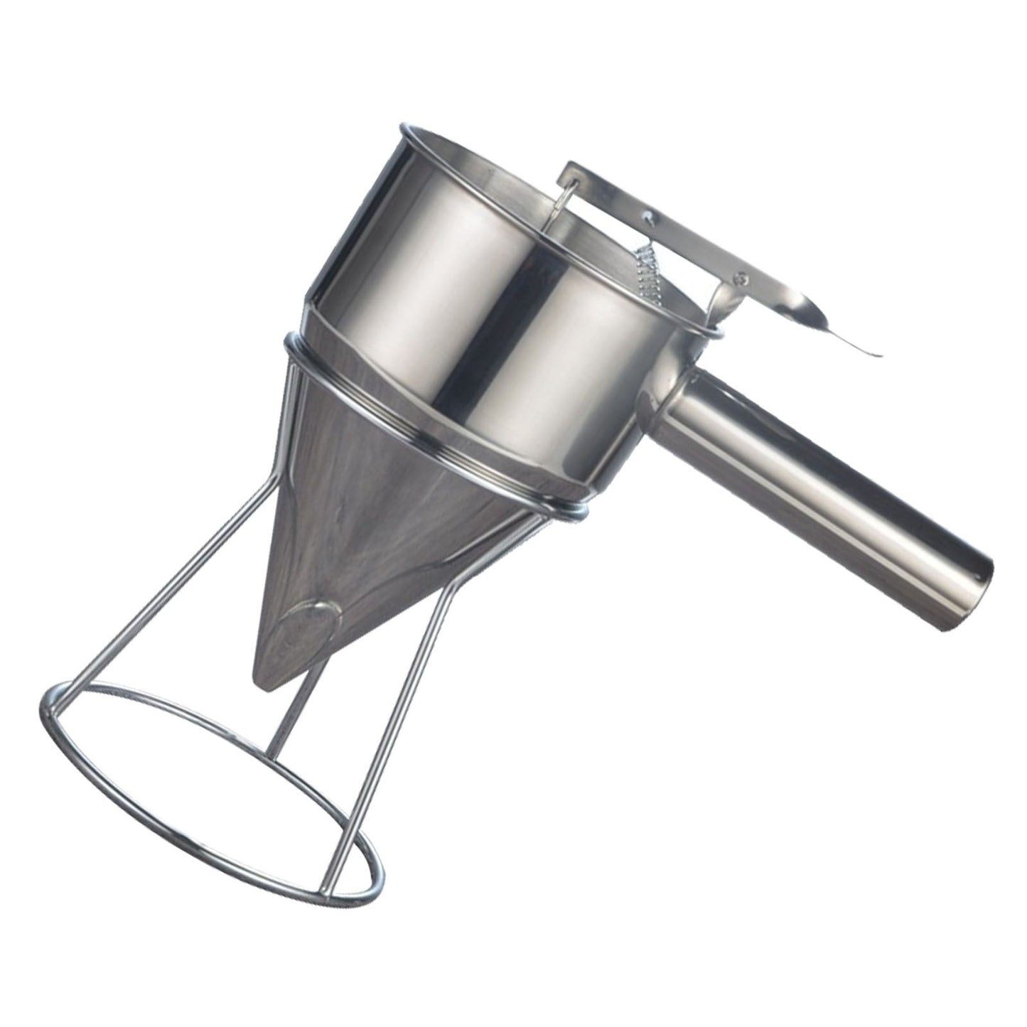 Stainless Steel Pancake Batter Dispenser Baking Cake Funnel Dispenser with Stable Rack for Takoyaki Ball Waffles