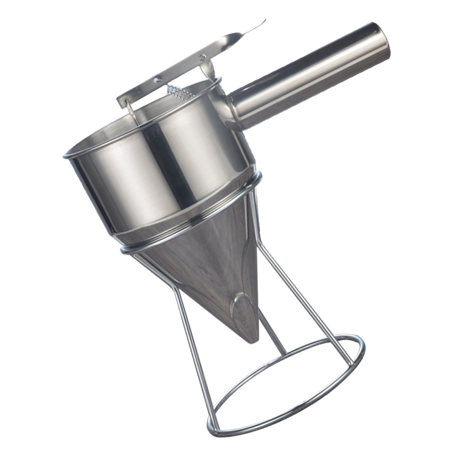 Stainless Steel Pancake Batter Dispenser Baking Cake Funnel Dispenser with Stable Rack for Takoyaki Ball Waffles
