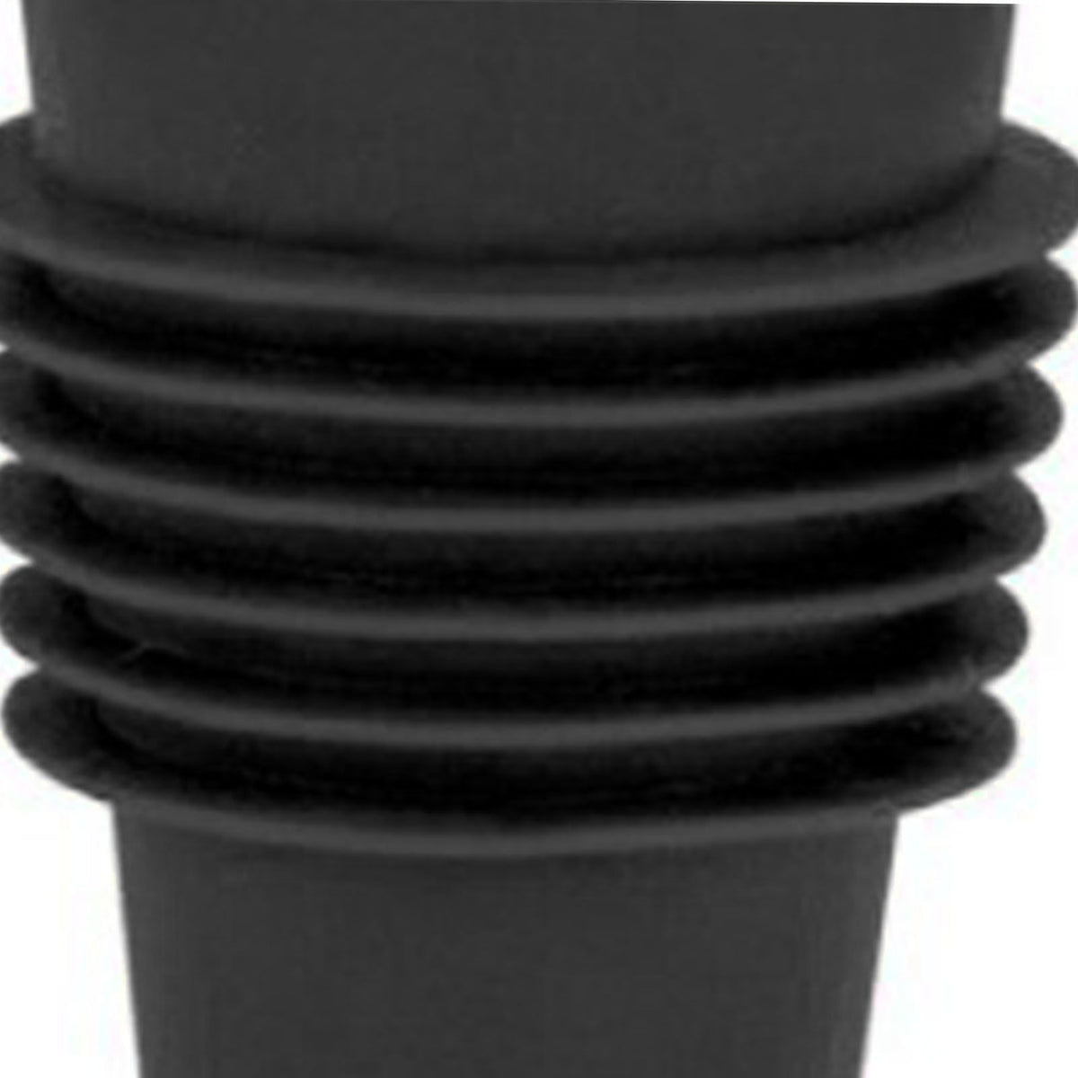 Wine Bottle Stopper Food Grade Silicone Stainless Steel 6.1x2.35cm Decorative Practical Reusable Wine Corks for Decoration Black