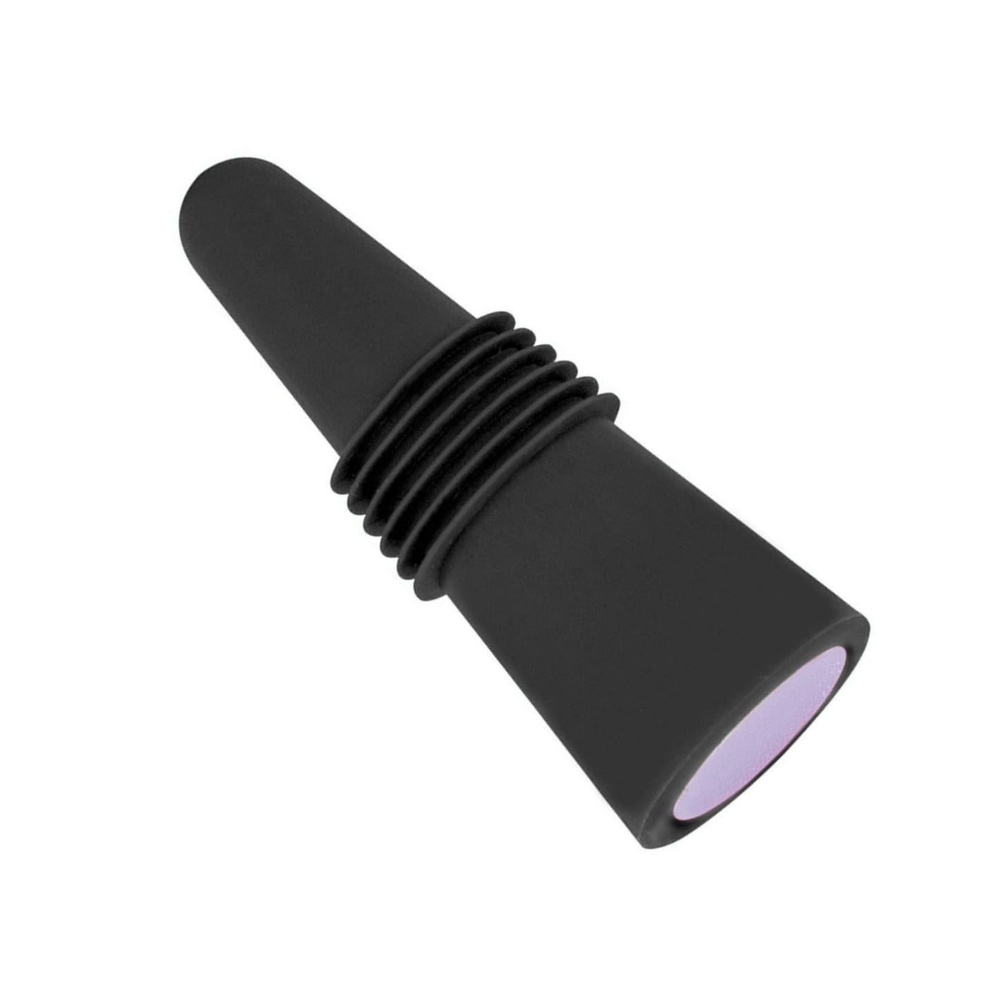 Wine Bottle Stopper Food Grade Silicone Stainless Steel 6.1x2.35cm Decorative Practical Reusable Wine Corks for Decoration Black