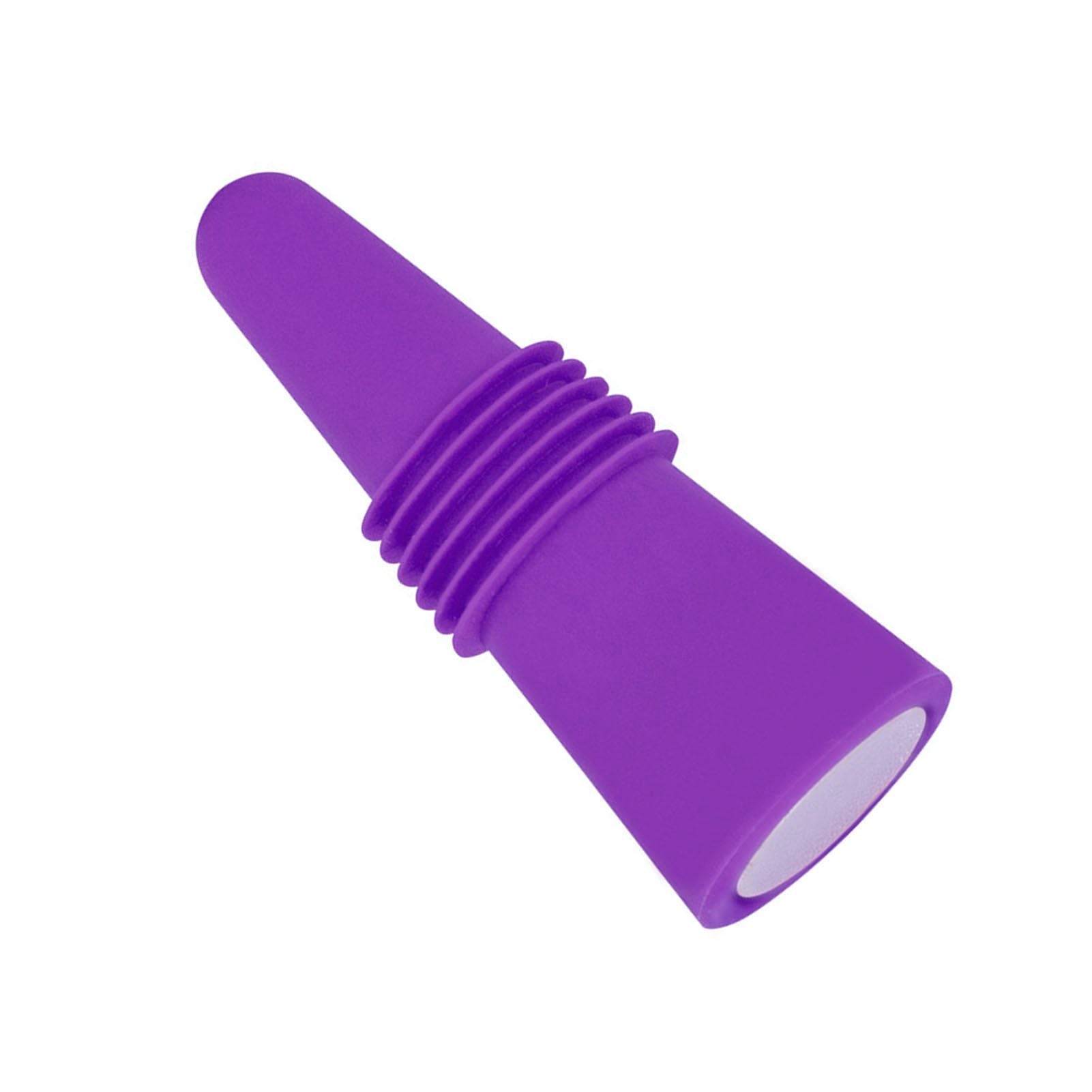 Wine Bottle Stopper Food Grade Silicone Stainless Steel 6.1x2.35cm Decorative Practical Reusable Wine Corks for Decoration Purple
